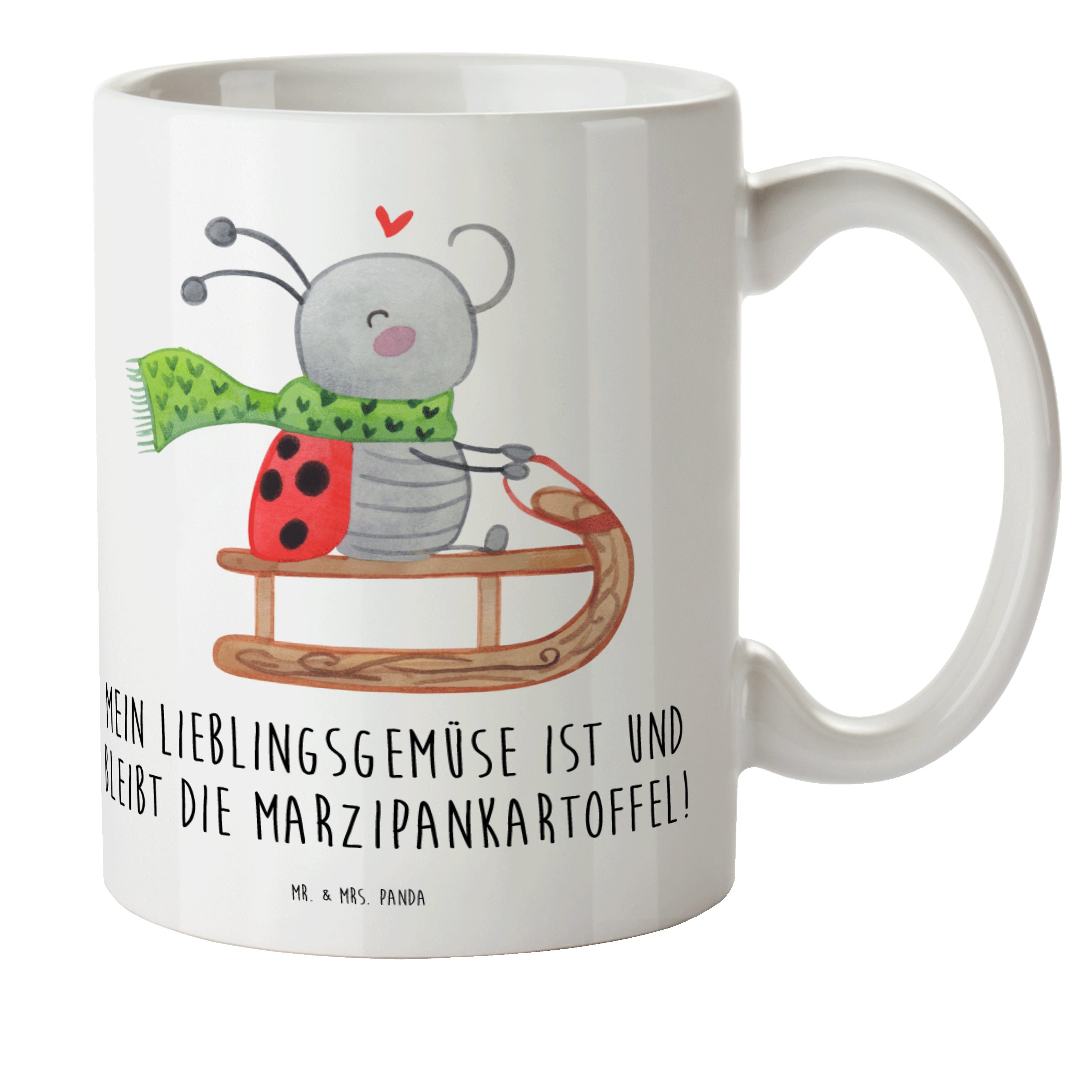 Mr. & Mrs. Panda Kinderbecher Smörle Rodeln - Weiß - Geschenk, Weihnachten, Advent, Trinkbecher, Sc, Kunststoff