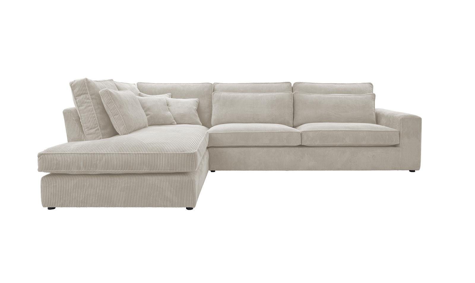 Beautysofa Ecksofa Gepolstertes mit dekorativen Kissen günstig online kaufen