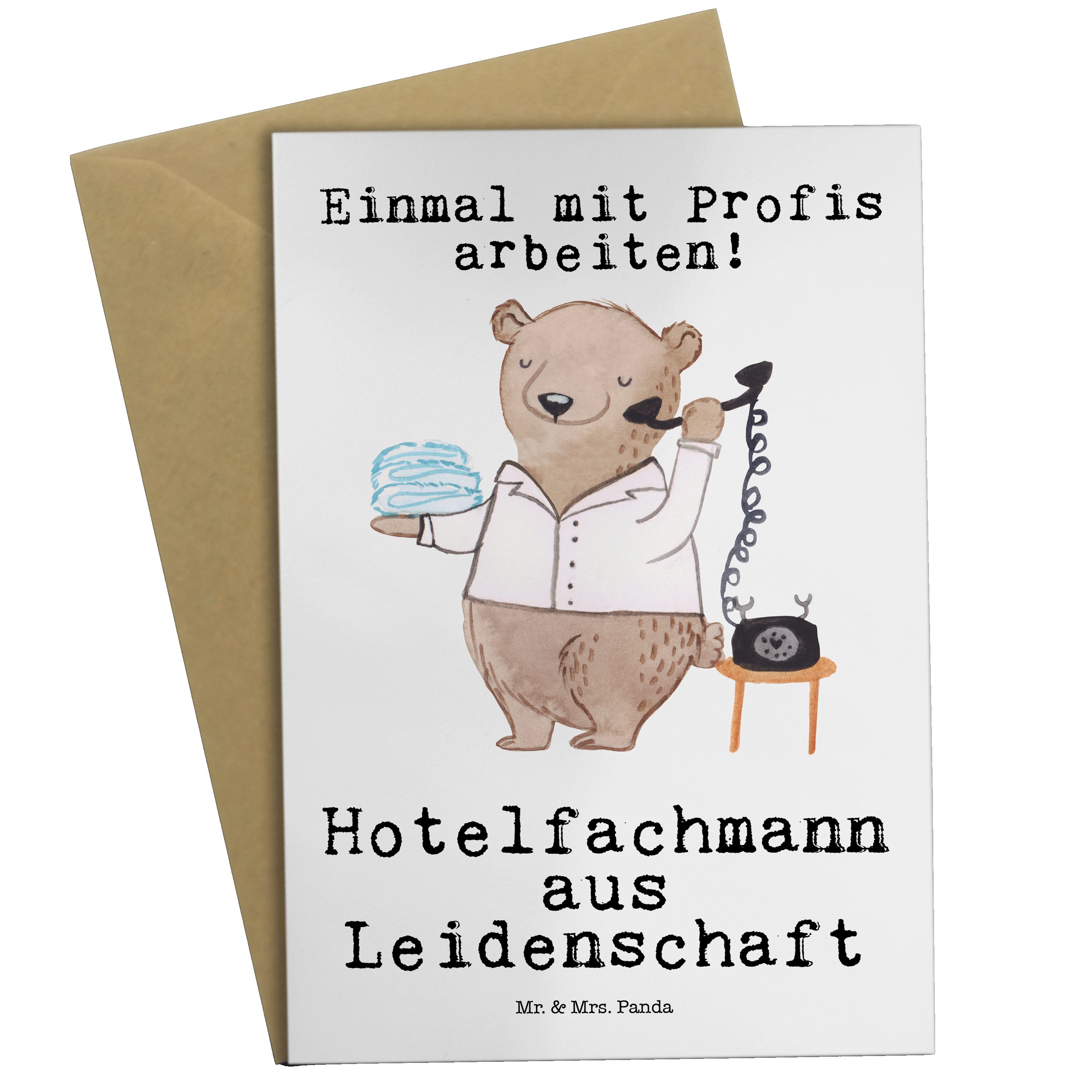 Weiß Hotelfachmann aus - Mr. Geschenk, Grußkarte Kol Panda Mrs. - Hochzeitskarte, & Leidenschaft