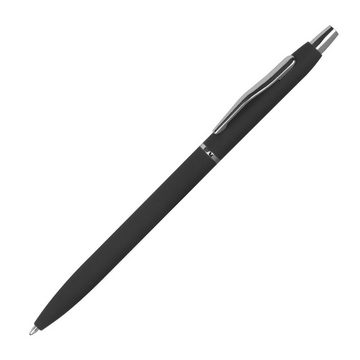 Livepac Office Kugelschreiber 10 Schlanke Metall-Kugelschreiber / gummiert / Farbe: schwarz