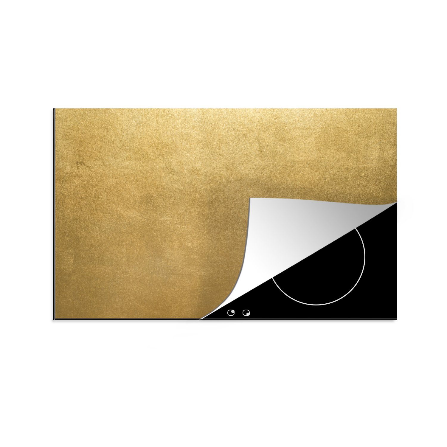 Gold Herdblende-/Abdeckplatte tlg), Vinyl, Luxus 81x52 Abstrakt, Ceranfeldabdeckung cm, MuchoWow küche, - für Schutz die (1 - Induktionskochfeld