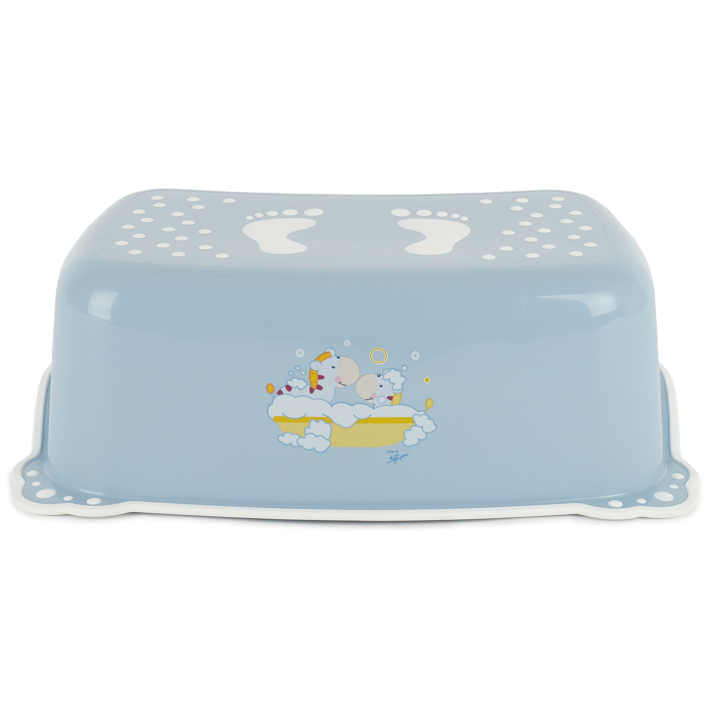 BIECO Hocker Bieco Kinder Tritthocker Trend Blau Anti Rutsch Funktion einstufig H: 14cm Größe 42x28cm Tritthocker Kinder Hocker Kinder Bad Tritt Kinder Kinderhocker Bad tritthocker kind