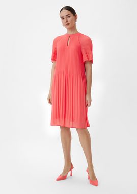 Comma Minikleid Chiffon-Kleid mit Plisseefalten