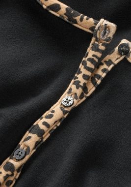 Tommy Jeans Langarmshirt TJW BBY LEO BINDING CARDI im modischem Animal Print