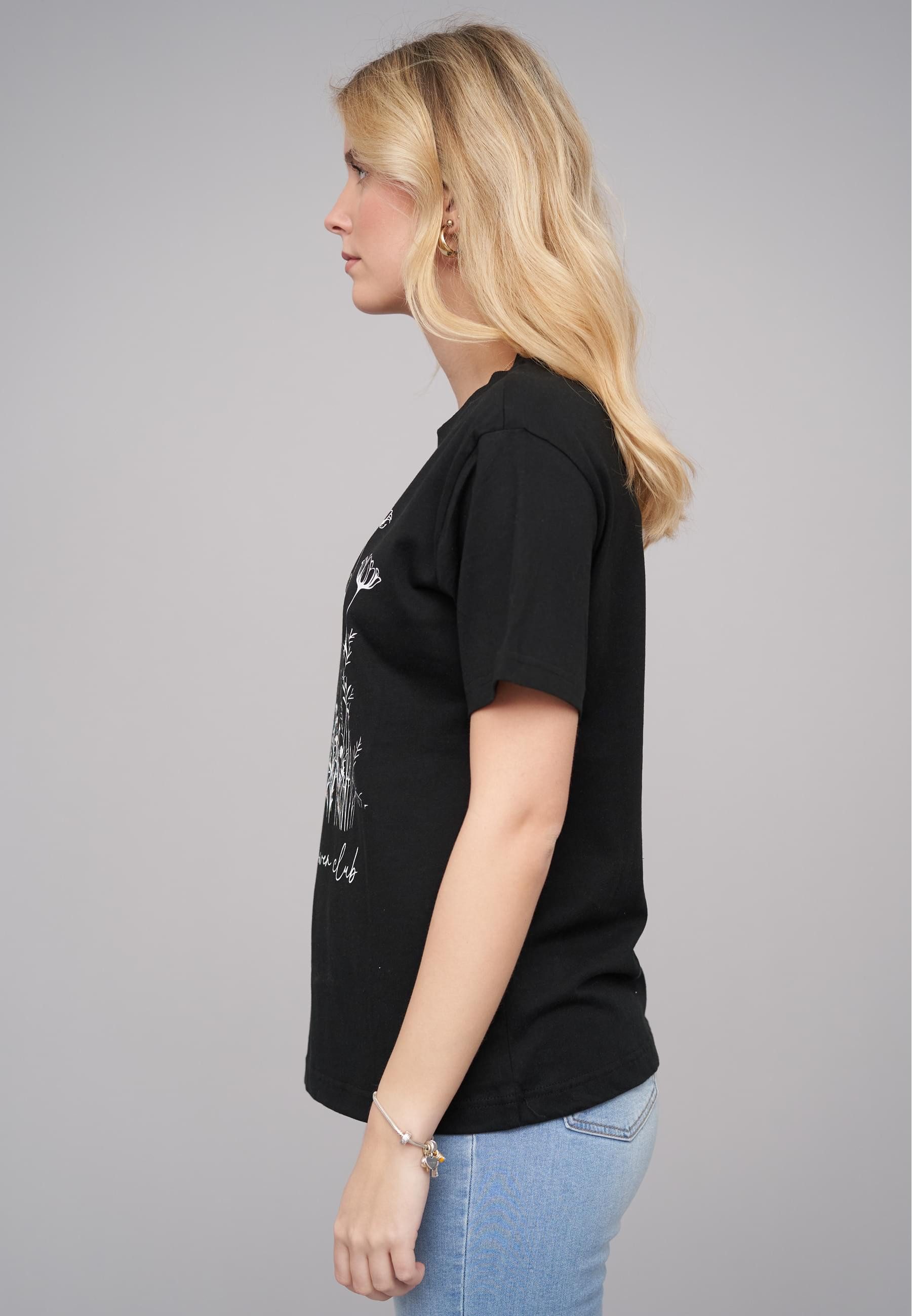 CLOUD 5IVE T-Shirt CLOUD 5IVE Ladies 77 Wildflower Black Tee (1-tlg)