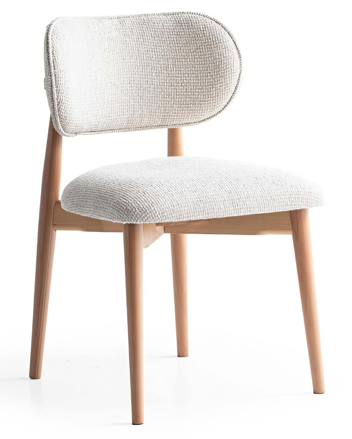 JVmoebel Esszimmerstuhl Stuhl Modern Beige Holz Gepolstert Design Esszimmerstuhl Küchenstuhl, Made in Europa