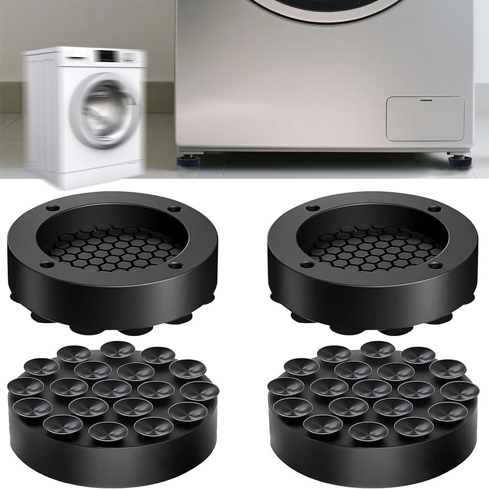 TUWENA Vibrationsdämpfer 4 Stück Waschmaschine Antirutschmatte,Schwingungsdämpfer Waschmaschine, Silikon Universal Antirutschmatte Füße für Kühlschrank Waschmaschine