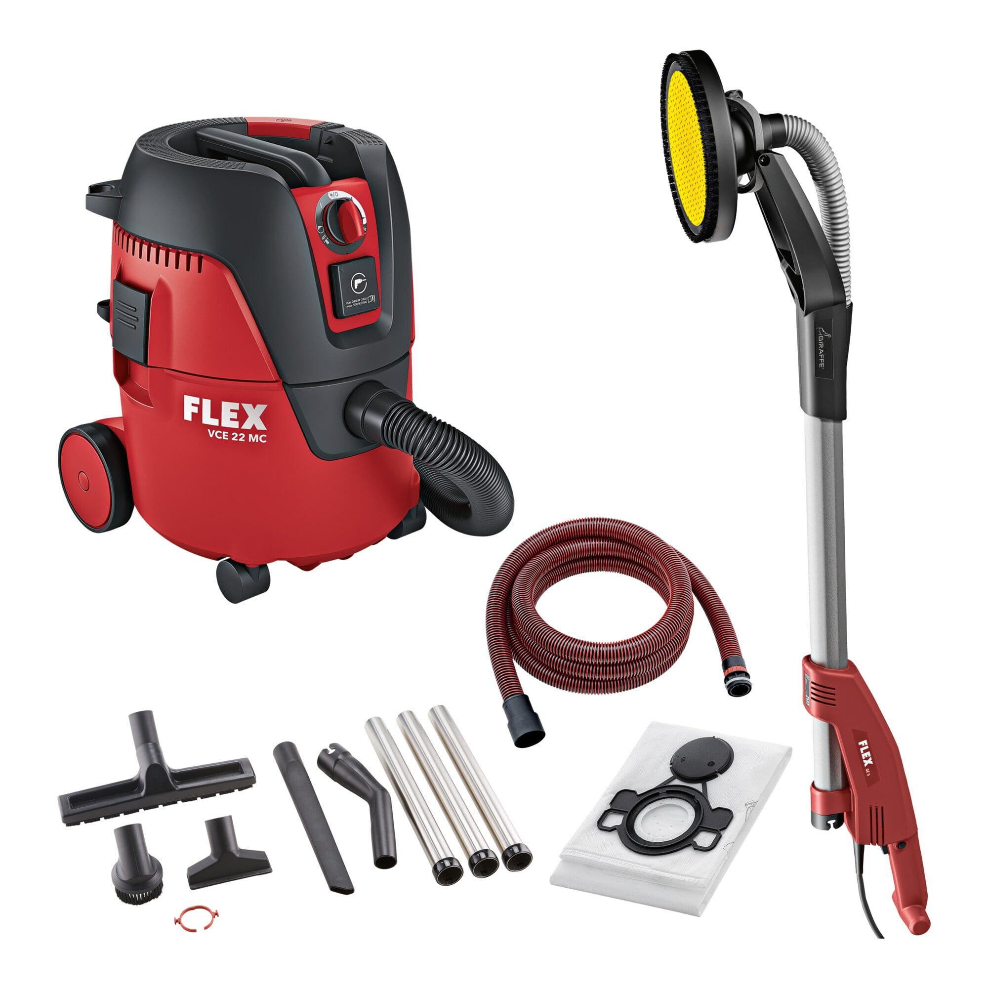 Flex FLEX Wand- und Deckenschleifer Giraffe® GE 5 + VCE 22 M MC 20 l Klasse