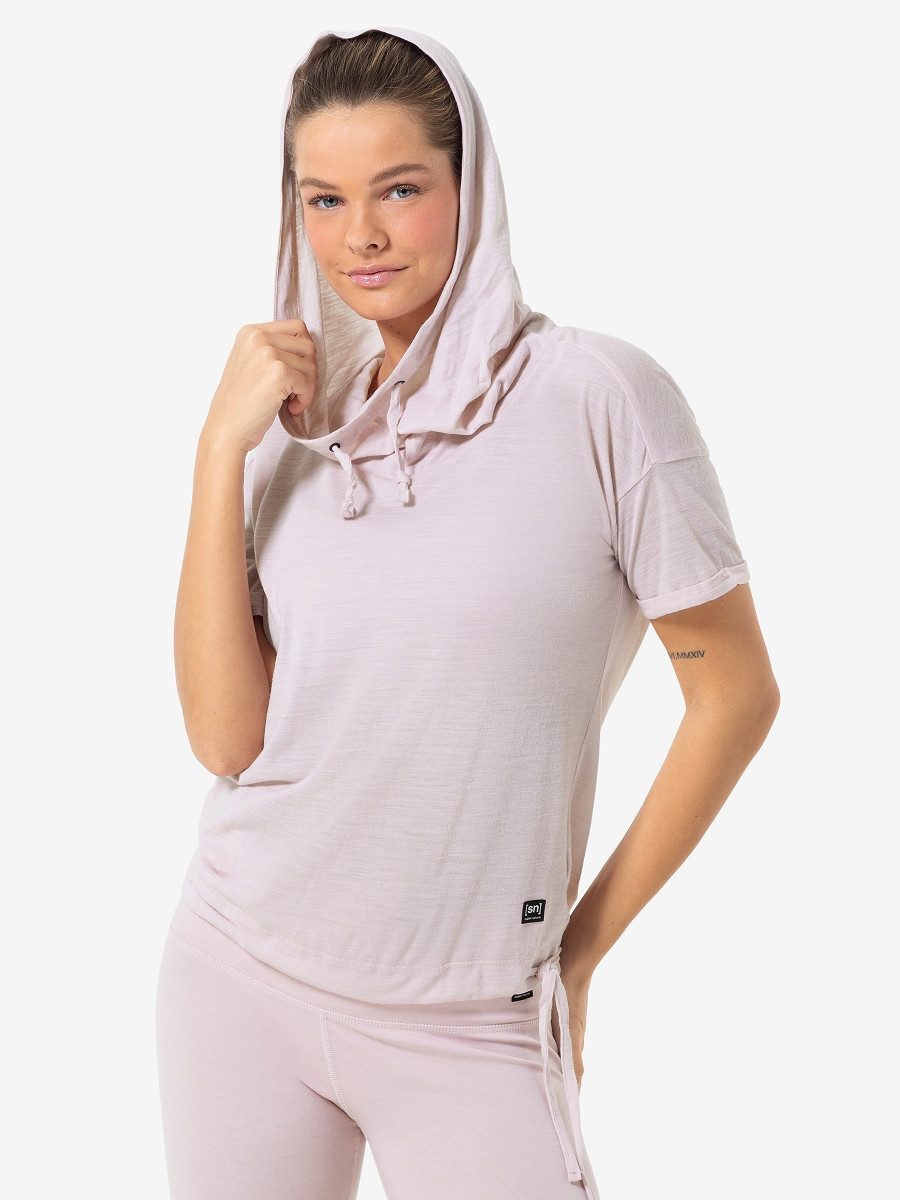 SUPER.NATURAL Hoodie kurzarm für Damen, Merino günstig online kaufen