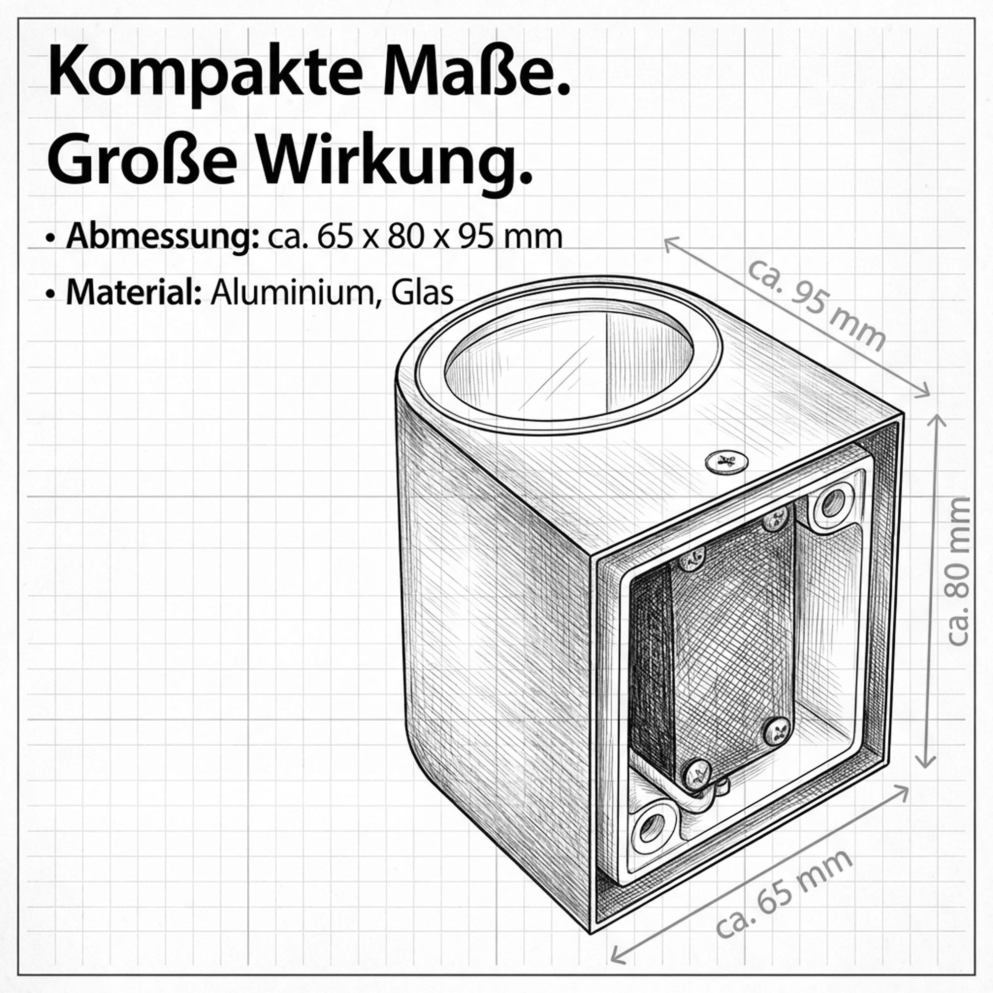 Maxkomfort Außen-Wandleuchte Up & Down Wandlampe GU10, schwarz/weiß/silber, IP44, 1 bis 2-flammig, ohne Leuchtmittel, Modern, IP44 - wetterfest, exkl. Leuchtmittel