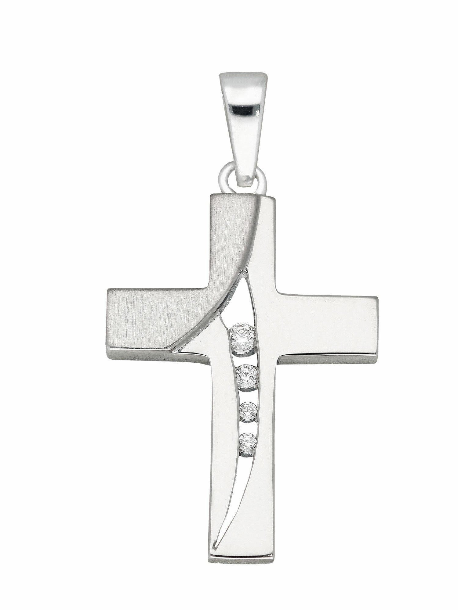 Adelia´s Kettenanhänger 925 Silber Zirkonia, Silberschmuck für Zirkonia Herren Kreuz & Anhänger Damen mit mit