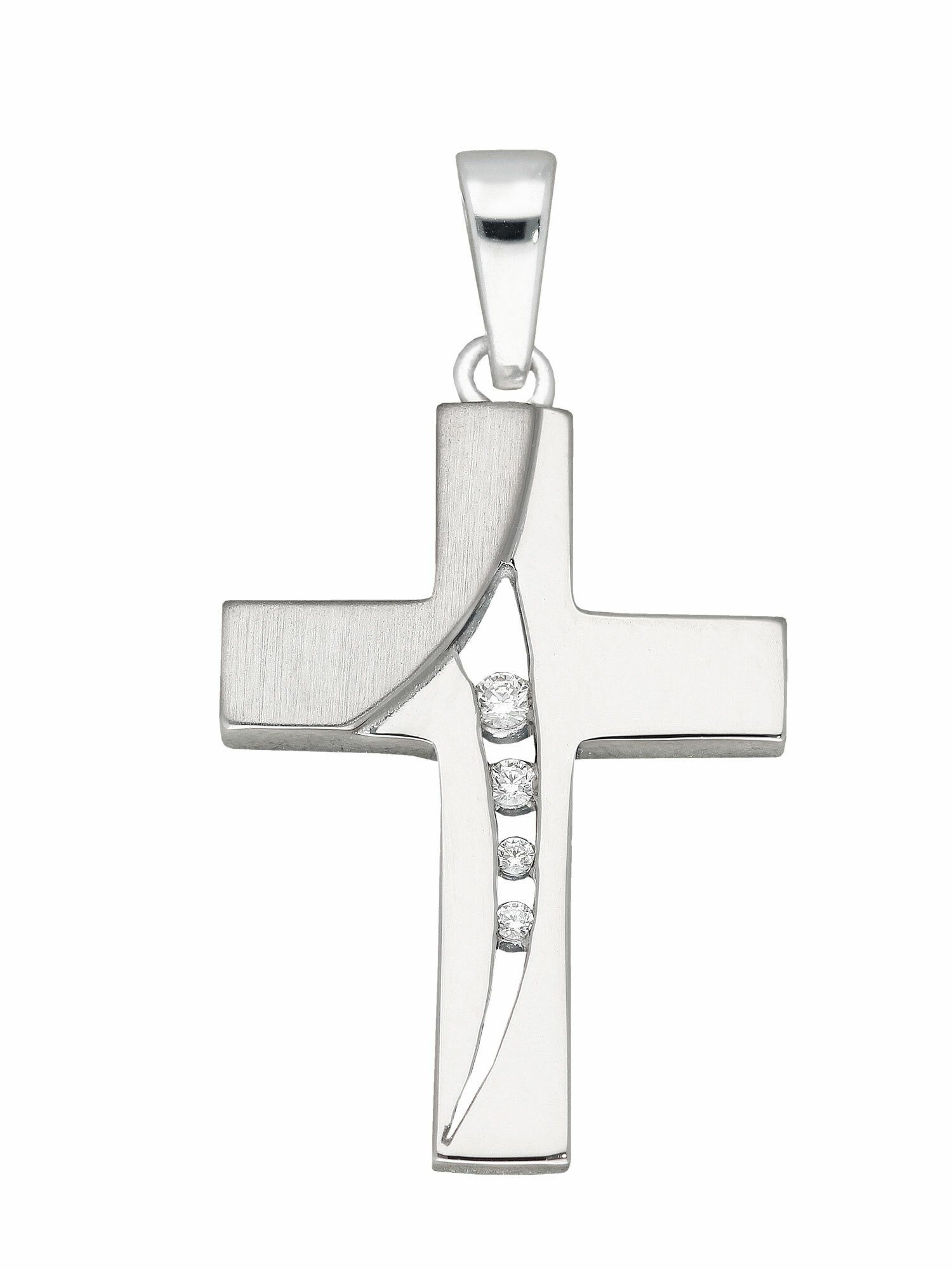 Adelia´s Kettenanhänger 925 Silber Kreuz Anhänger mit Zirkonia, mit Zirkonia Silberschmuck für Damen & Herren