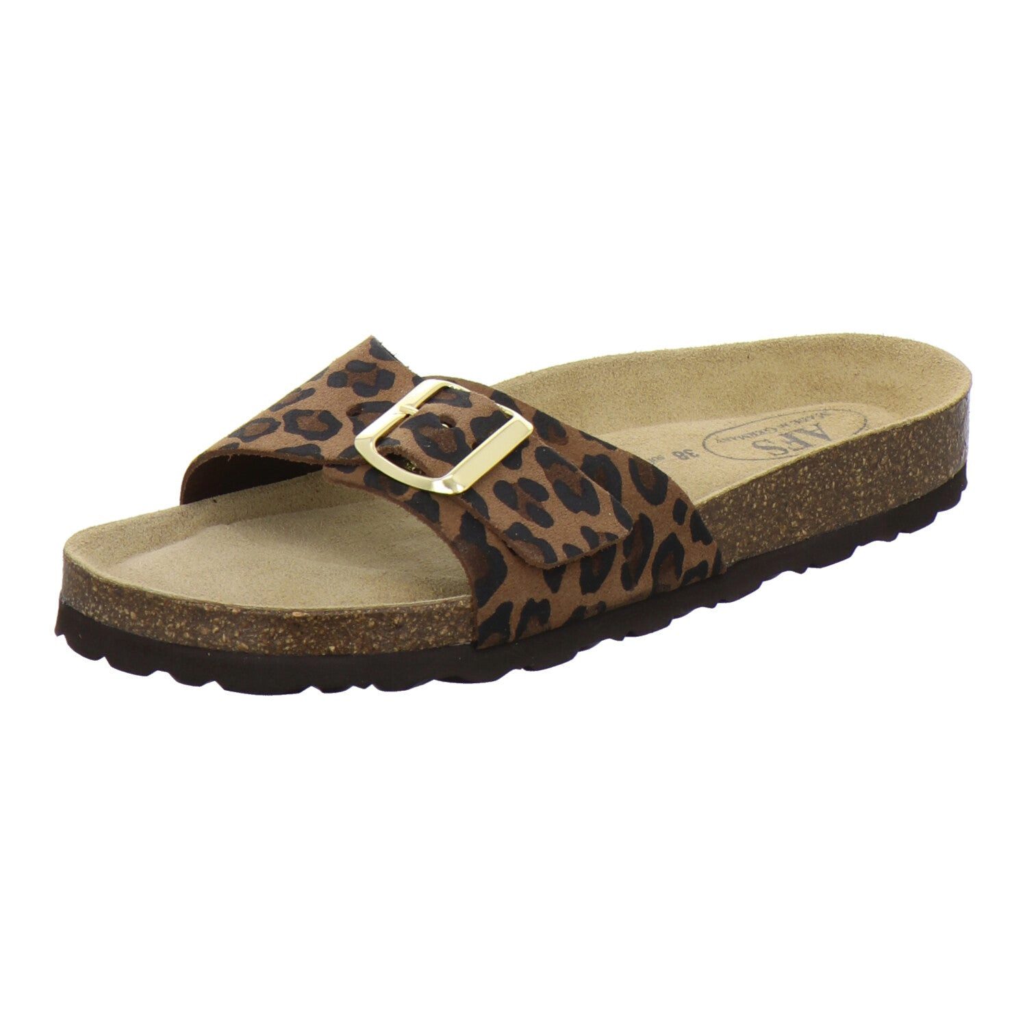 AFS-Schuhe Damen Einschnaller Pantolette aus Veloursleder mit Fußbett, Made in Germany