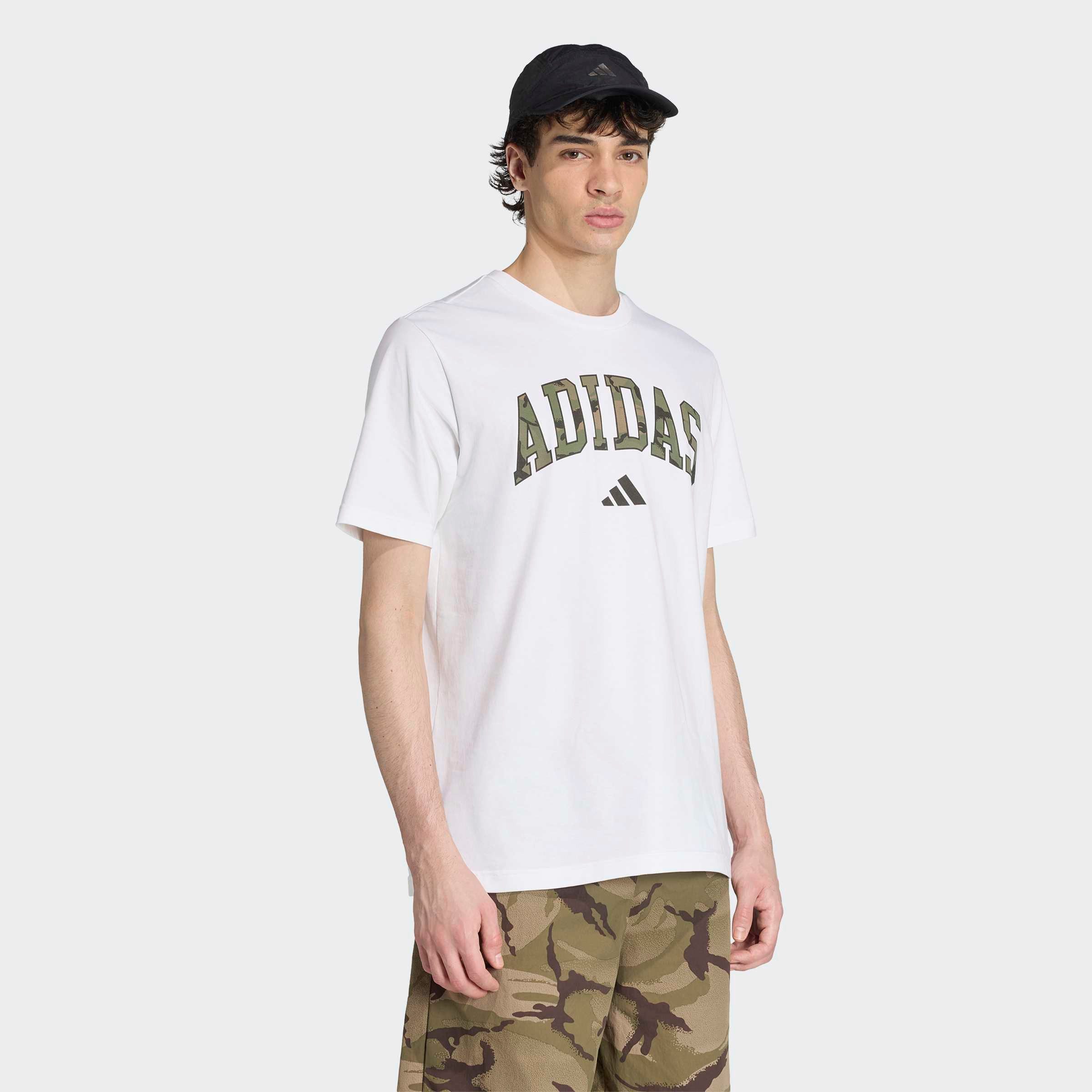 adidas Sportswear T-Shirt CAMO SCRIPT GRAPHIC für Erwachsene, sportlicher Stil, ohne Verschluss, Basic-Design