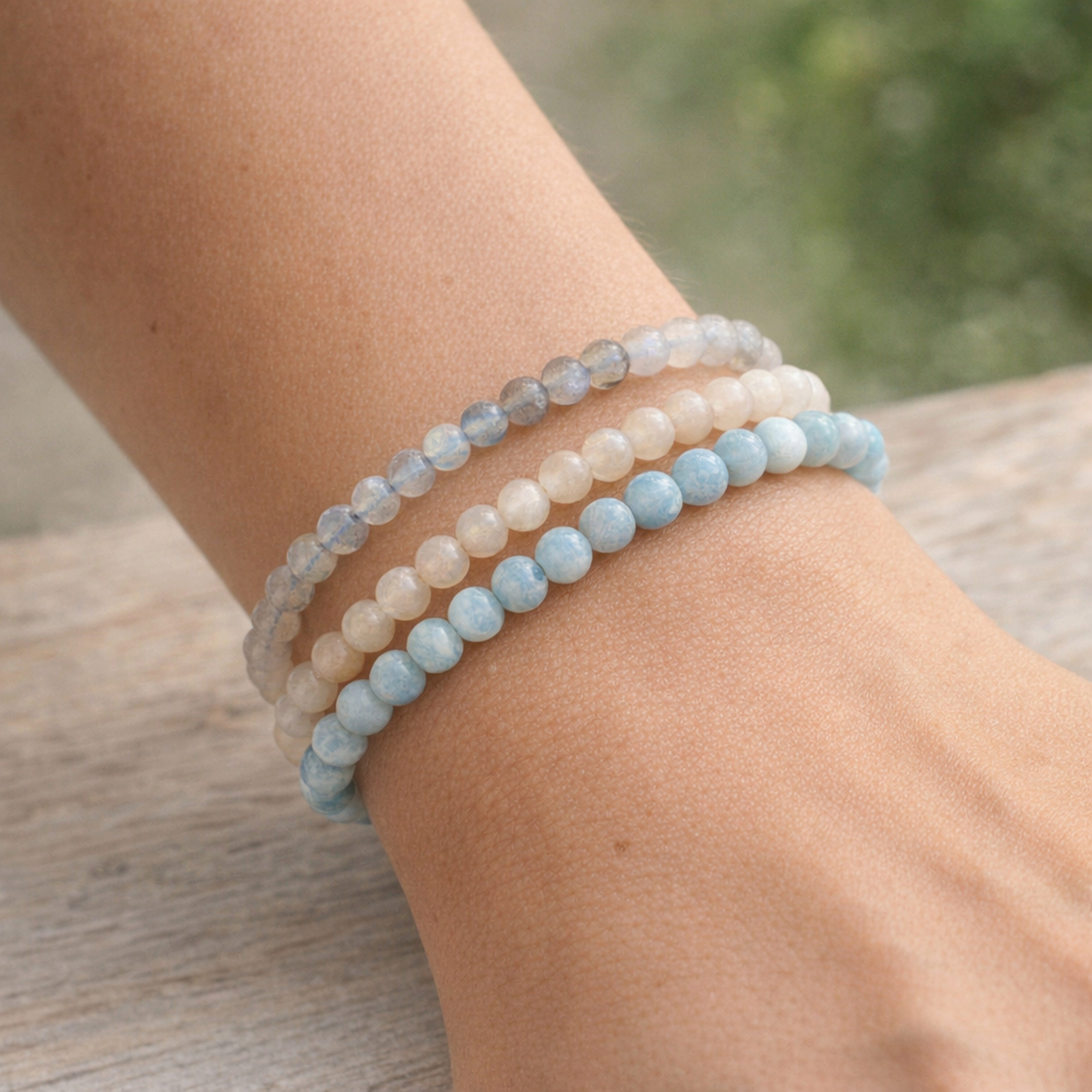 Lebensquelle Plus Armband Labradorit Mini-Kugelarmband, 4 mm – Bild 5 von 5