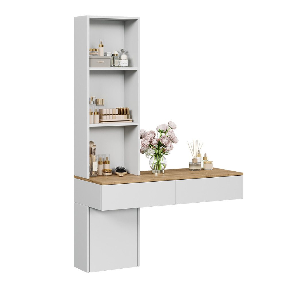 Vicco Schminktisch Melora, Weiß/Eiche, 100 cm (1-St)