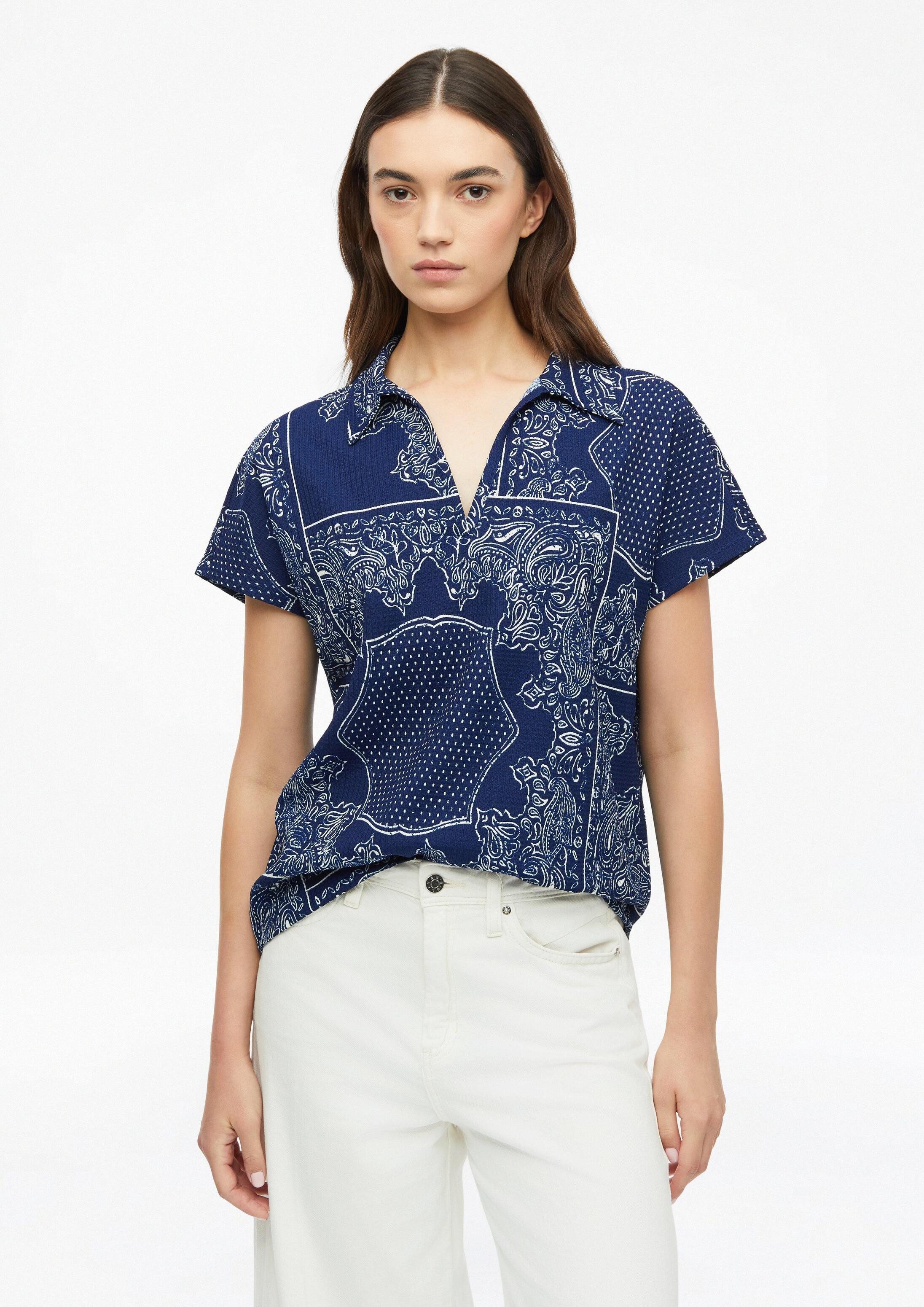s.Oliver Kurzarmshirt Polo-Shirt Strukturiertes Jersey-Polo