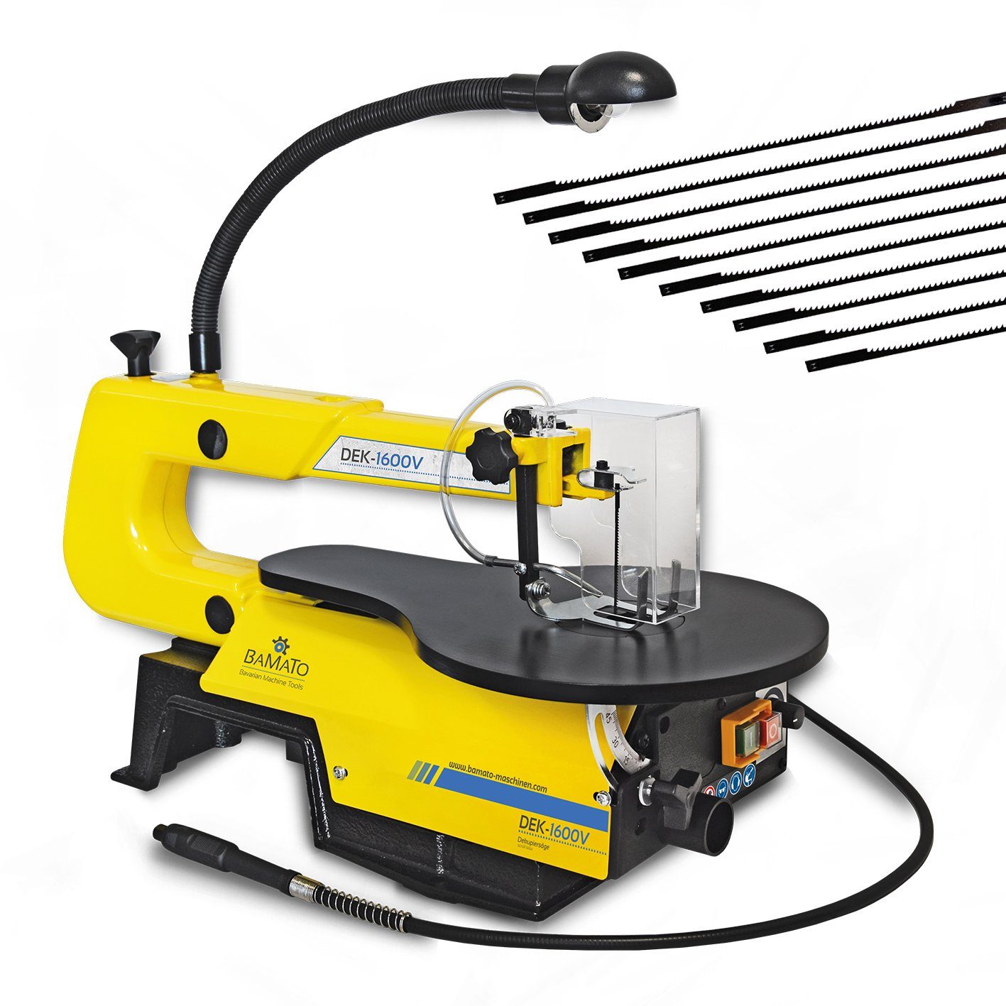 10 Stiftsägeblätter, BAMATO 103-tlg. Werkzeugset, Dekupiersäge 1-St., DEK-1600V_SET2, Pendelhubsäge inkl.