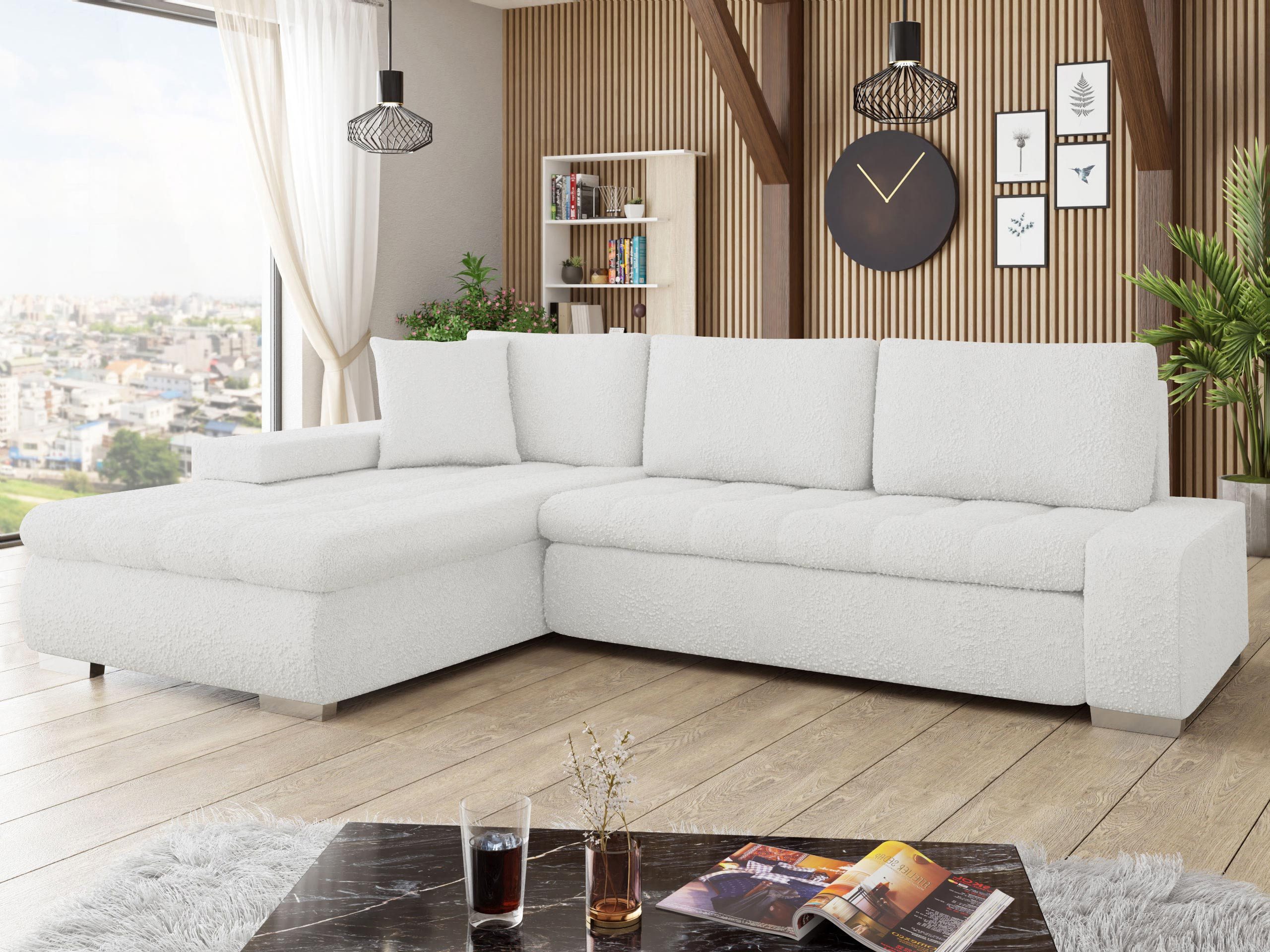 MIRJAN24 Ecksofa Orkan Premium, mit Schlaffunktion und Bettkasten, Elegante, Ottomane Universal