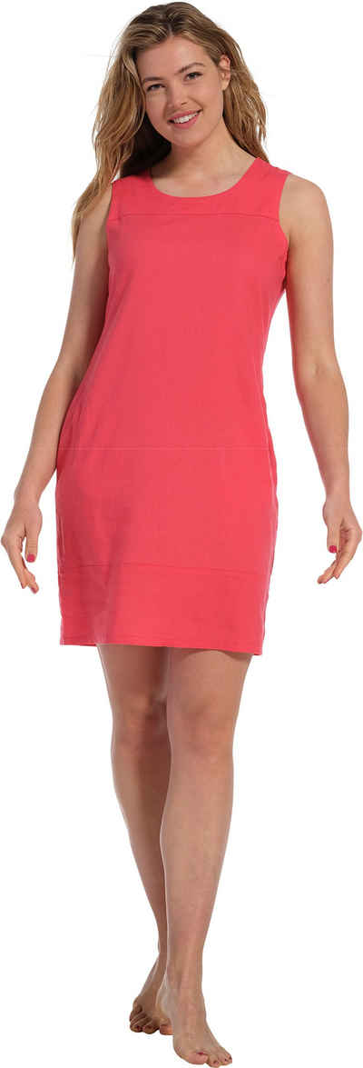 Pastunette Strandkleid Damen Strandkleid pink (1-tlg) mit Leinen