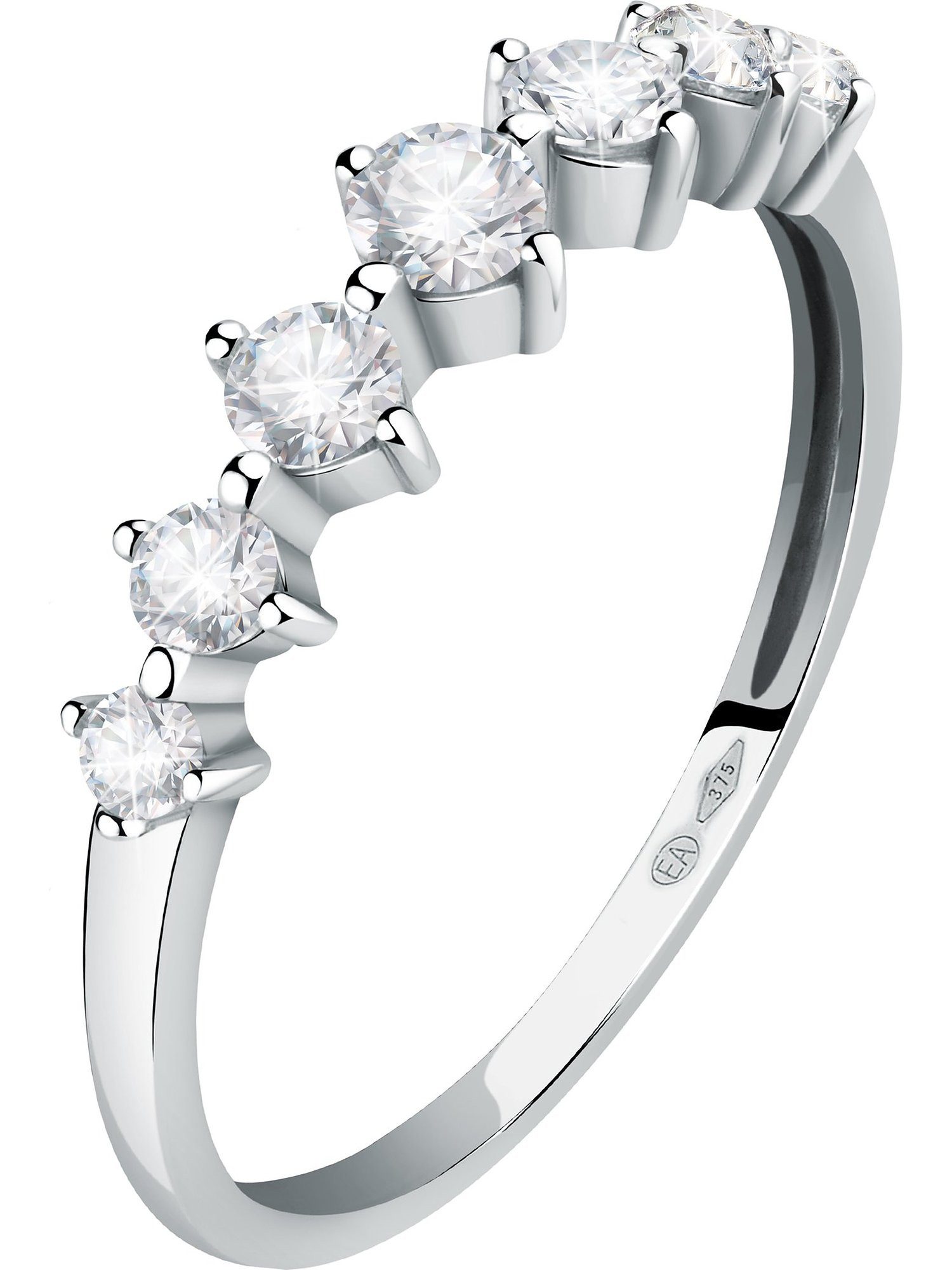 Fingerring CHRIST Damen-Damenring 375er Weißgold Zirkonia