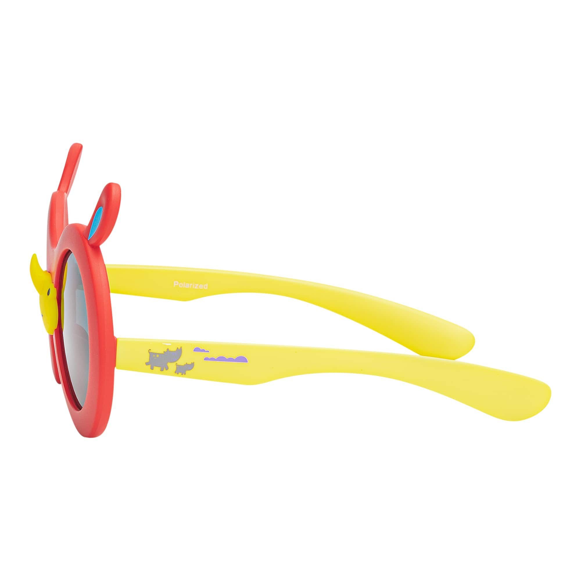 Sonnenbrille Nilpferd Kinder Mädchen Motiv polarisierten Sonnenbrille Linsen Rot-Gelb (1-St) mit Eyewear BEZLIT