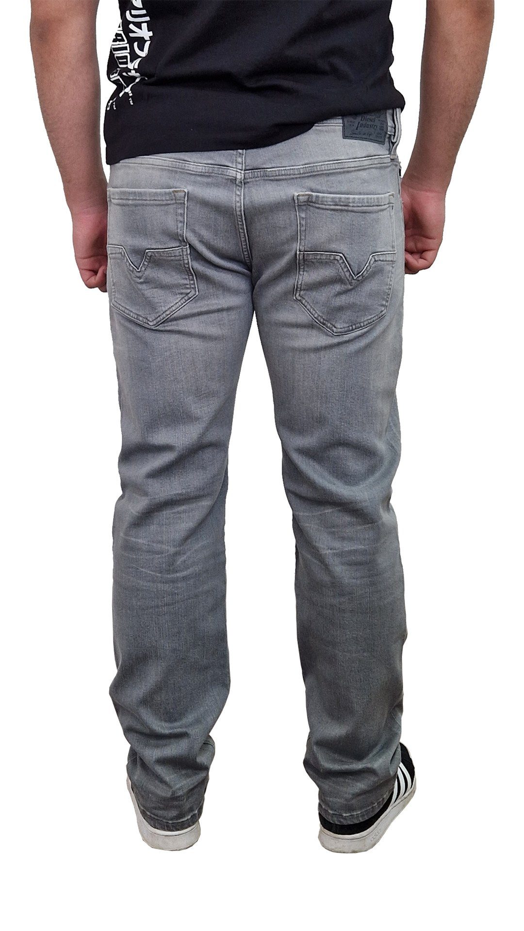 Diesel 5-Pocket-Jeans Diesel Herren RB008 Uni, Stretch Grau, Straight, Jeans Regular LARKEE Basic