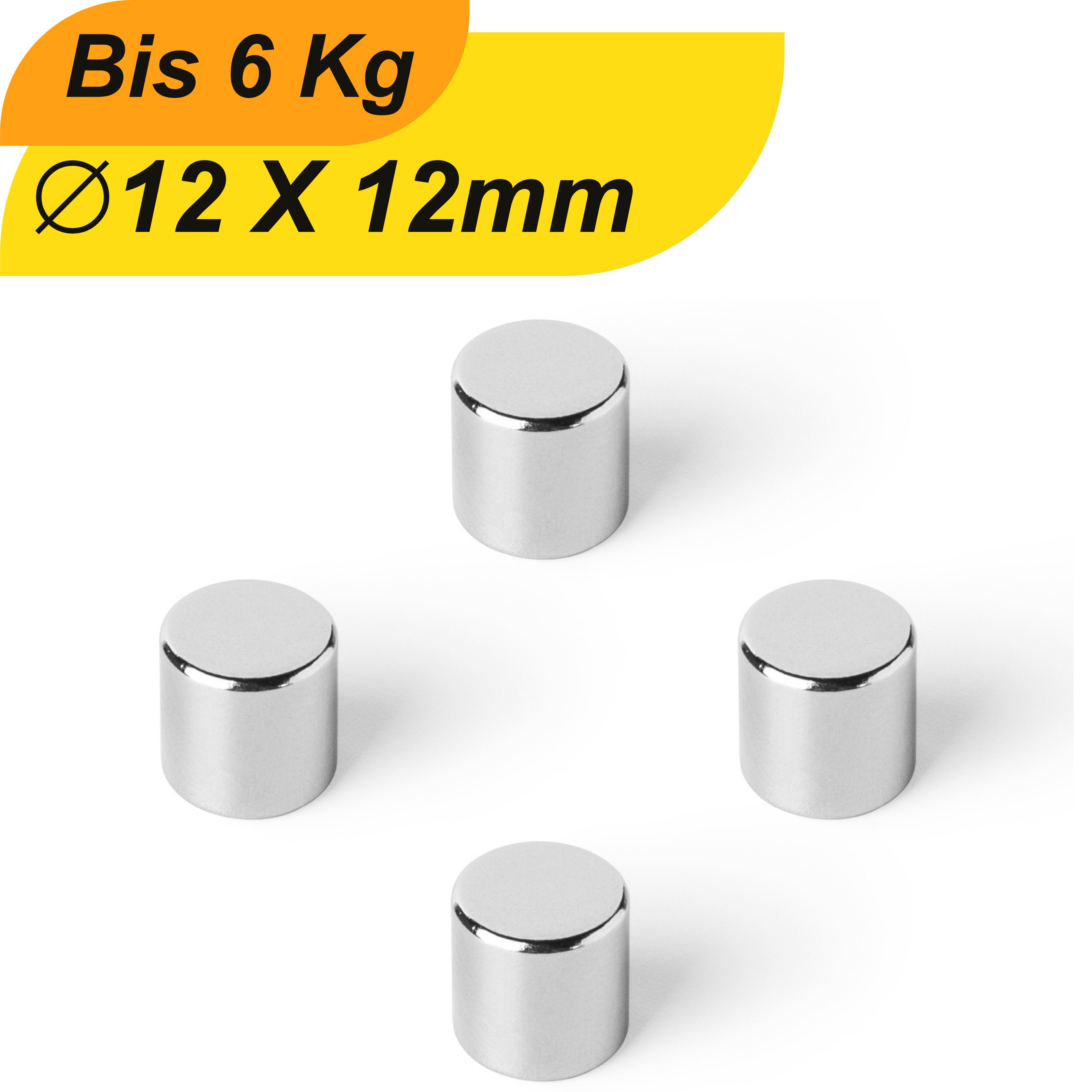 Magnet Neodym Magnet 12mm x 12mm Supermagnete hohe Haftkraft Scheibenmagnet