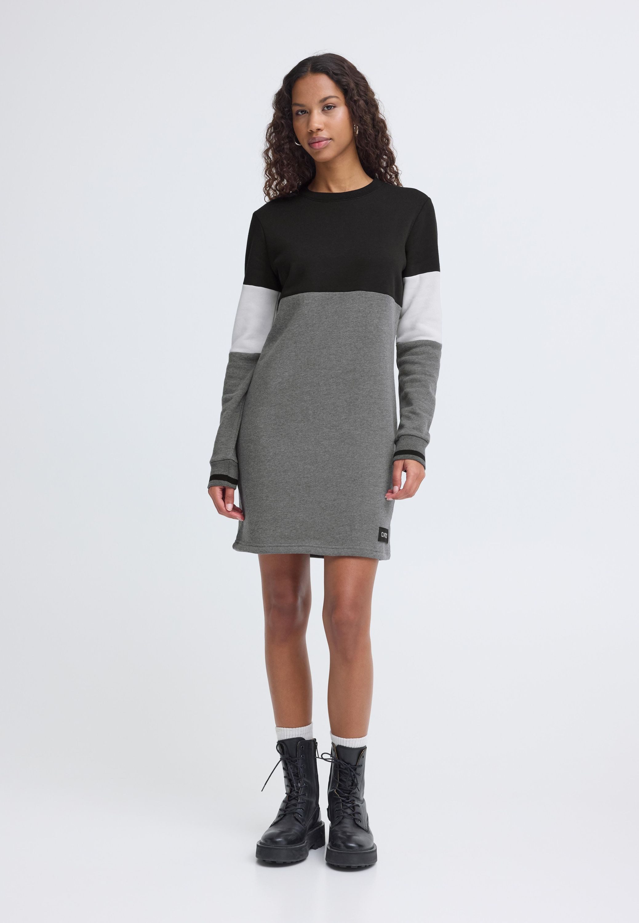 OXMO Sweatkleid OXSweat Sweatkleid in Colourblock-Optik
