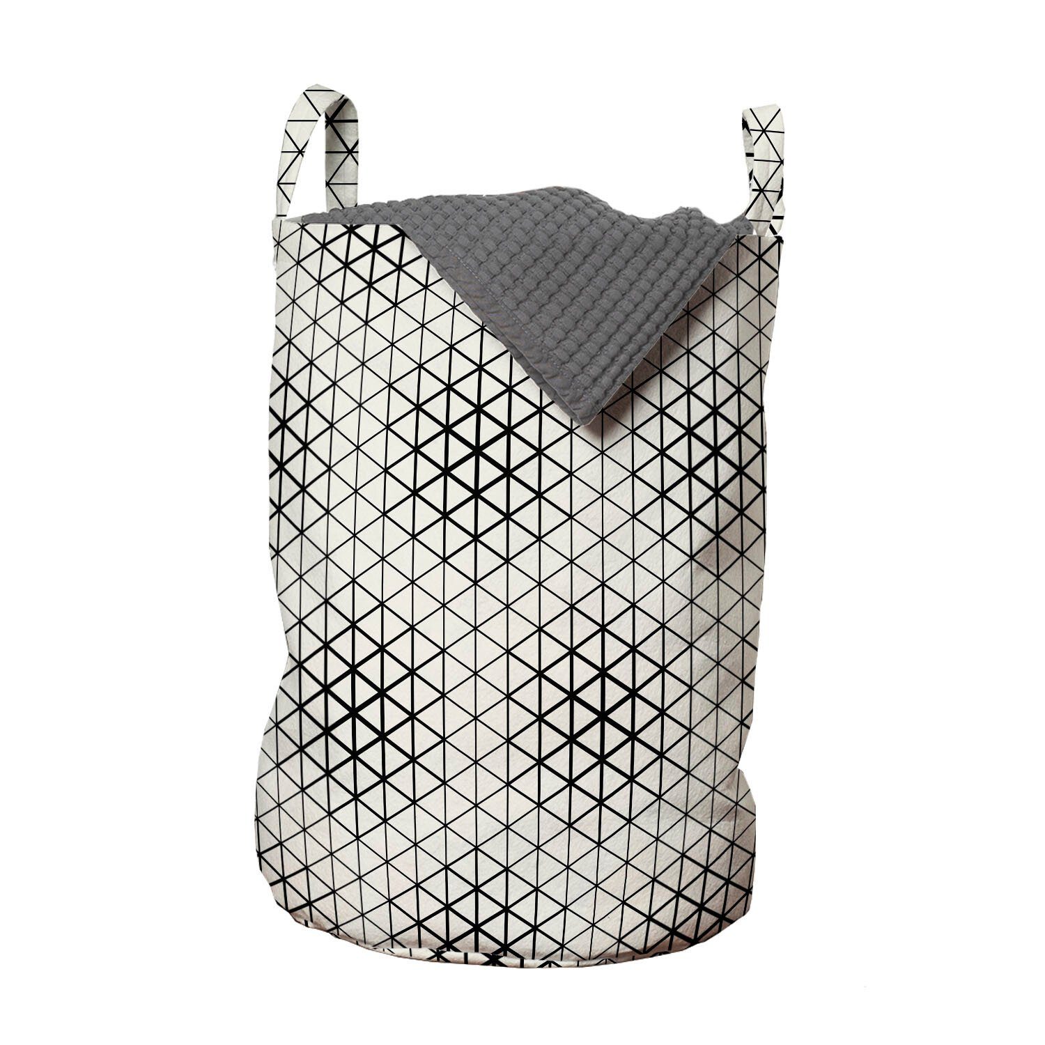 Waschsalons, mit Triangles Wäschekorb Wäschesäckchen Gitter für Geometrische Griffen Tile Kordelzugverschluss Abakuhaus