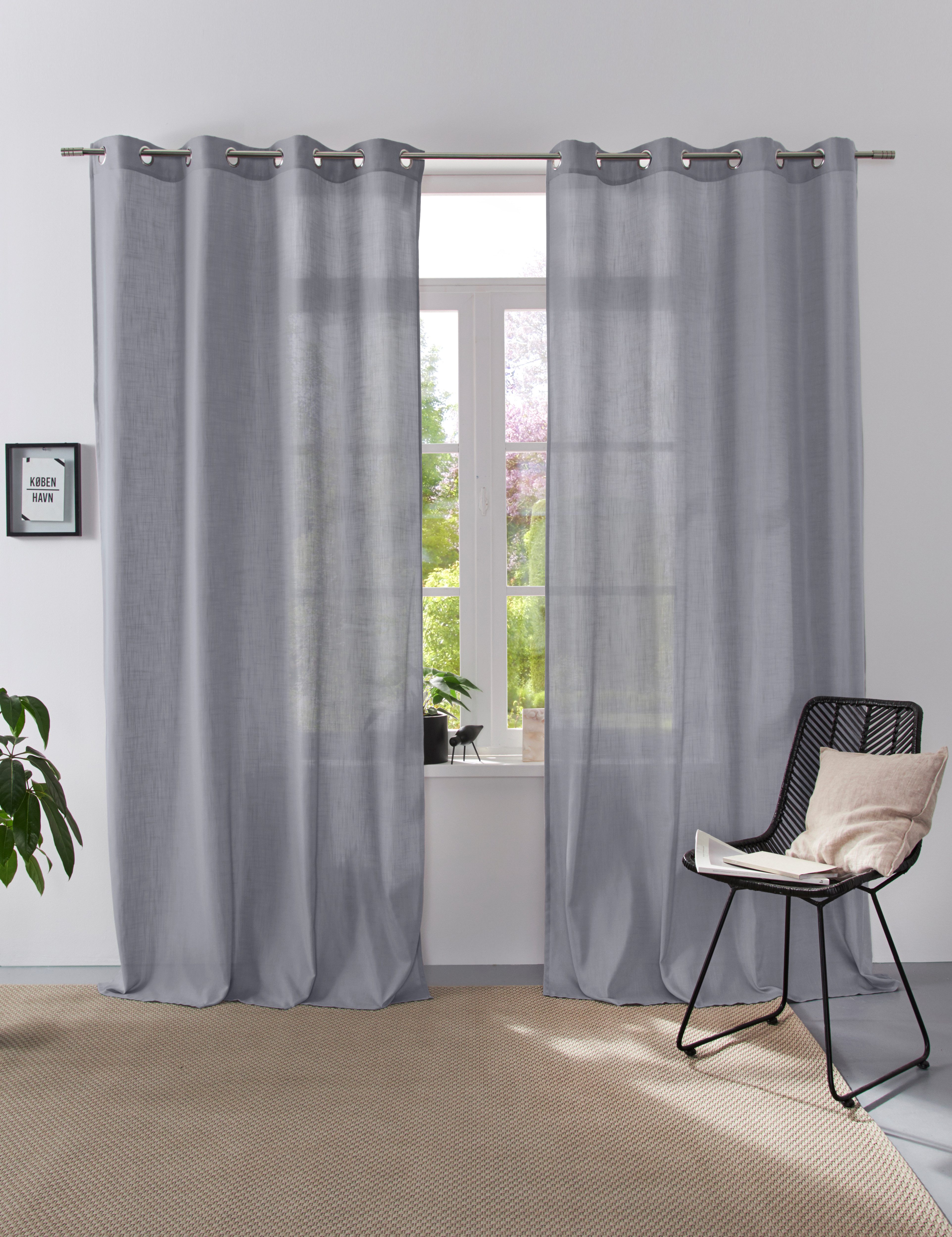 Home affaire Collection Vorhang Linsdorf (1 St), Ösen, halbtransparent, Lei günstig online kaufen