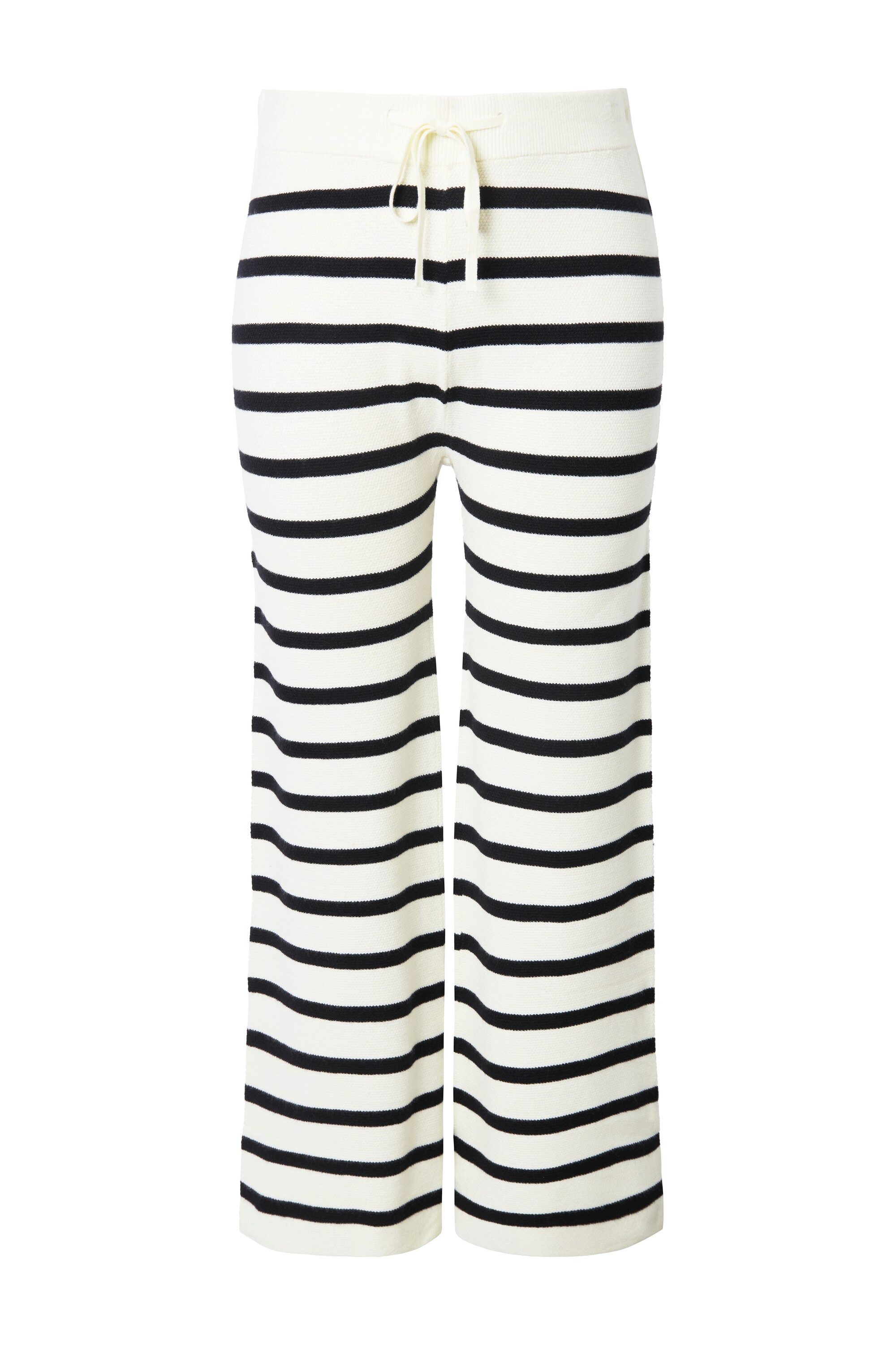 Studio Untold Schlupfhose Strickhose Straight Legs Ringel Elastikbund günstig online kaufen