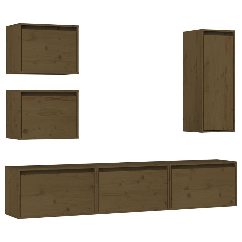 TV-Schrank Kiefer (6-St) Honigbraun Massivholz vidaXL 6 TV-Schränke Stk.