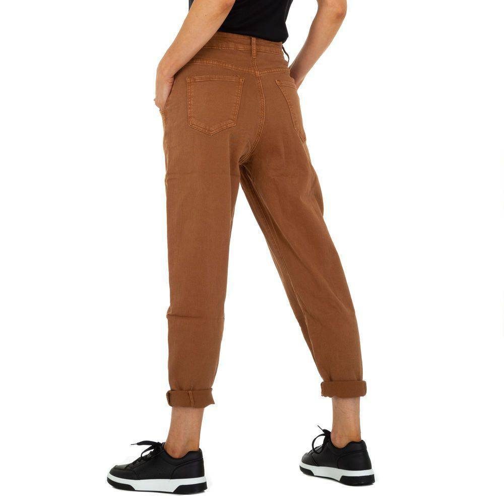 in Jeans High Ital-Design Damen Braun Waist High-waist-Jeans