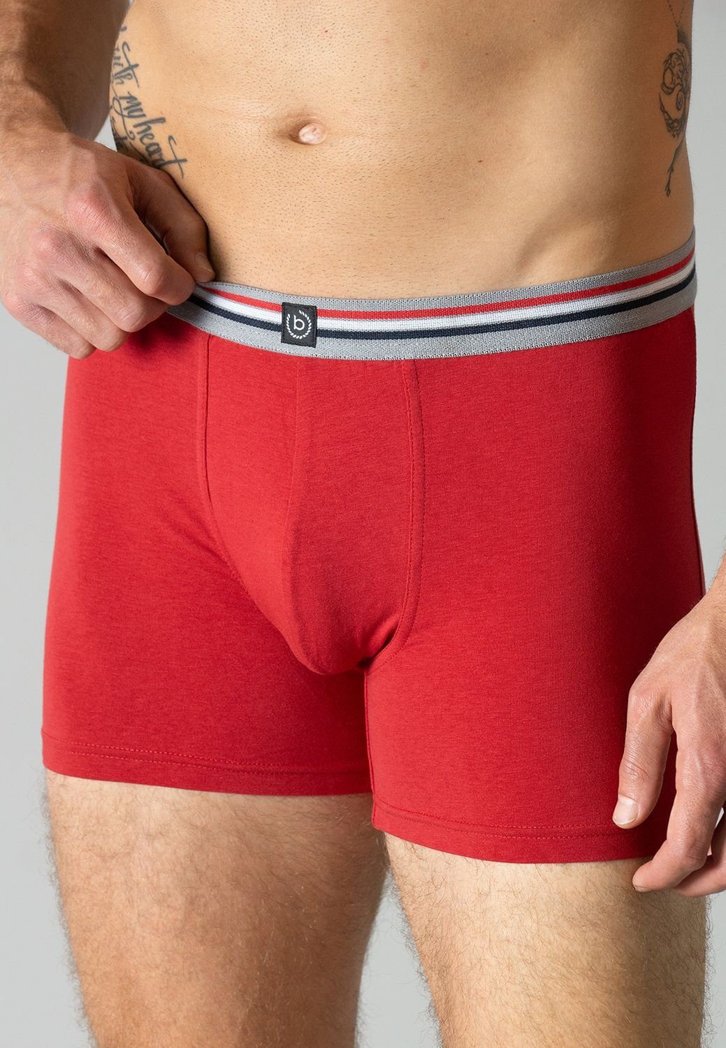 längerem mit 438 (3-St) Bein Boxershorts Pack rot-dunkel-multicolor1 3er im bugatti