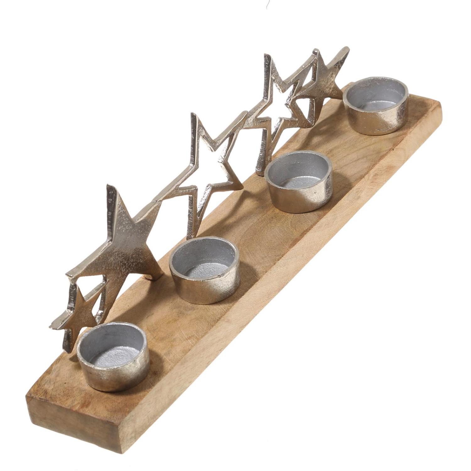 MARELIDA Настольные лампы Настольные лампы silberne Sterne Подсвечник für 4 Teelichter (1 St)