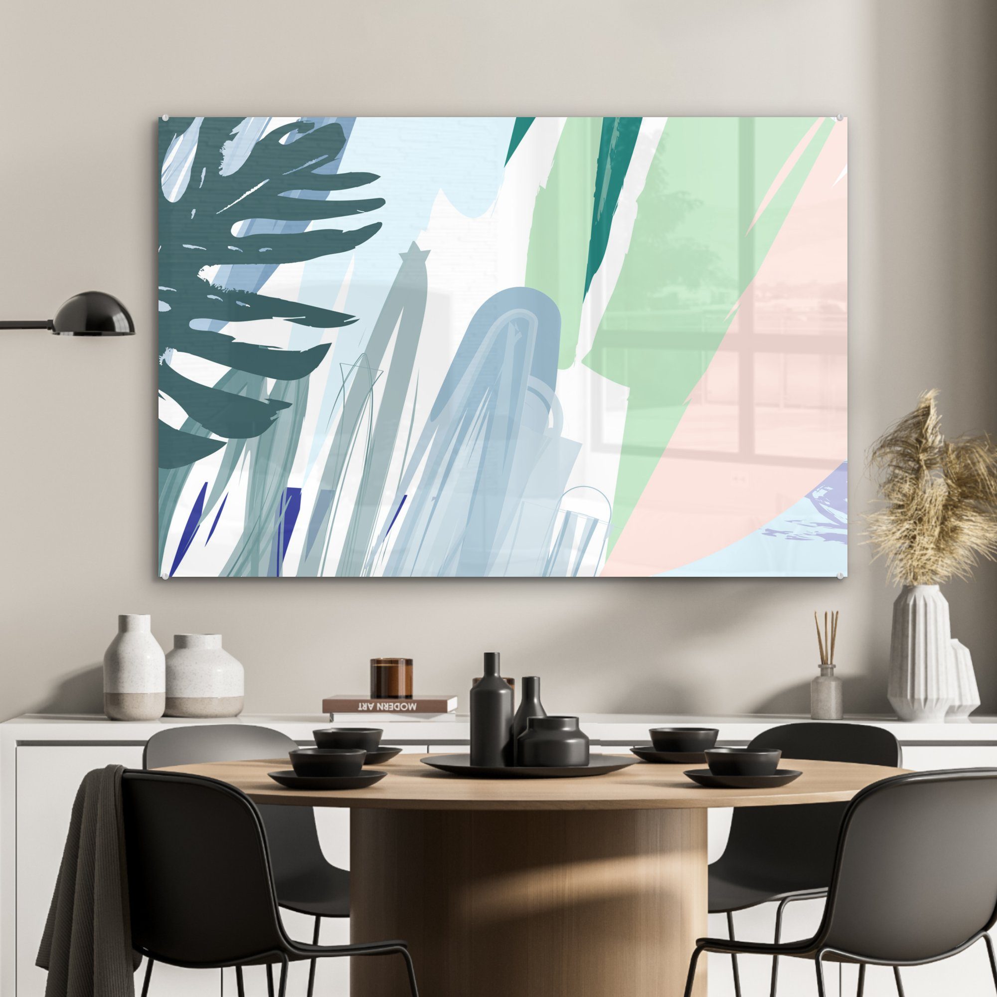 (1 Tropisch, Wohnzimmer Acrylglasbilder Acrylglasbild Abstrakt Schlafzimmer & MuchoWow - St), Sommer -