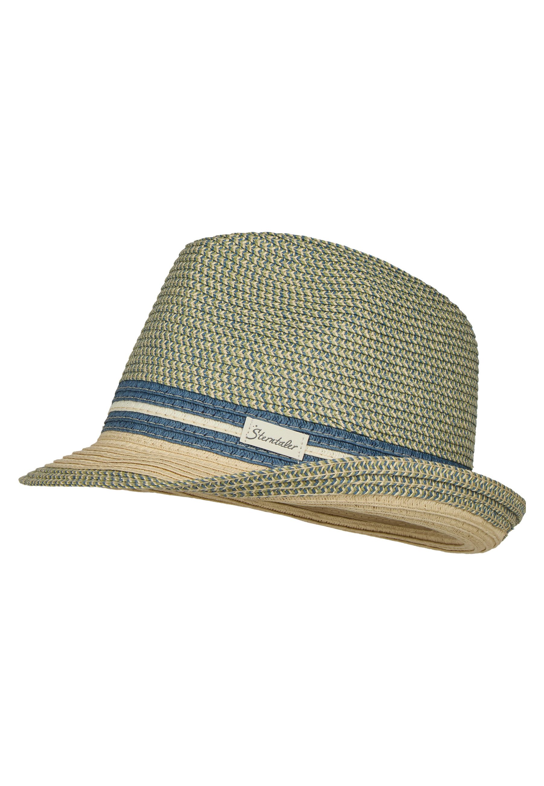 Sterntaler® Sonnenhut 50+ Strohhut meliert (1-St) Melierter Strohhut, leicht, faltbar, Streifenband und gebogene Krempe