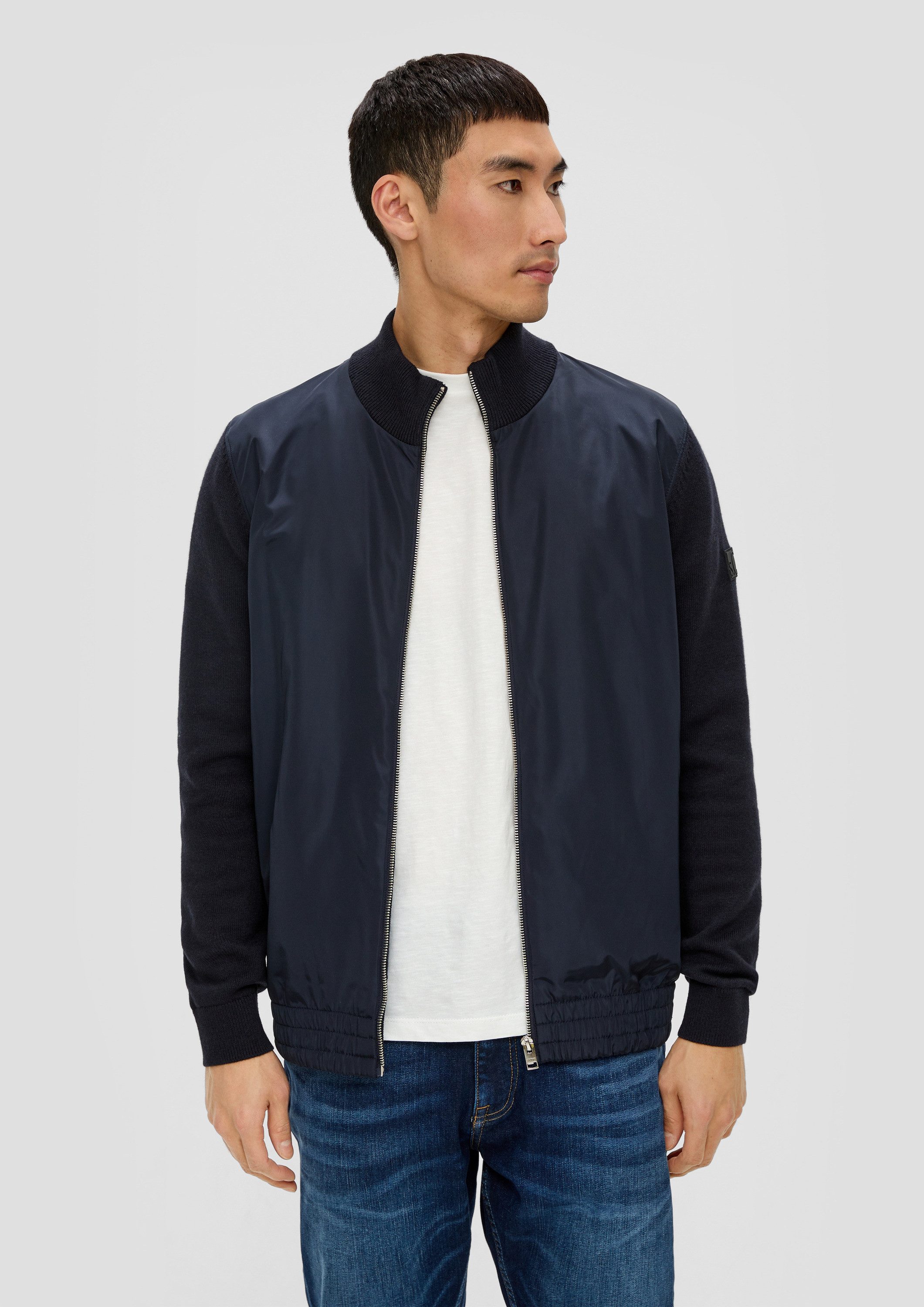 s.Oliver Cardigan Strickjacke Strickjacke mit Stehkragen