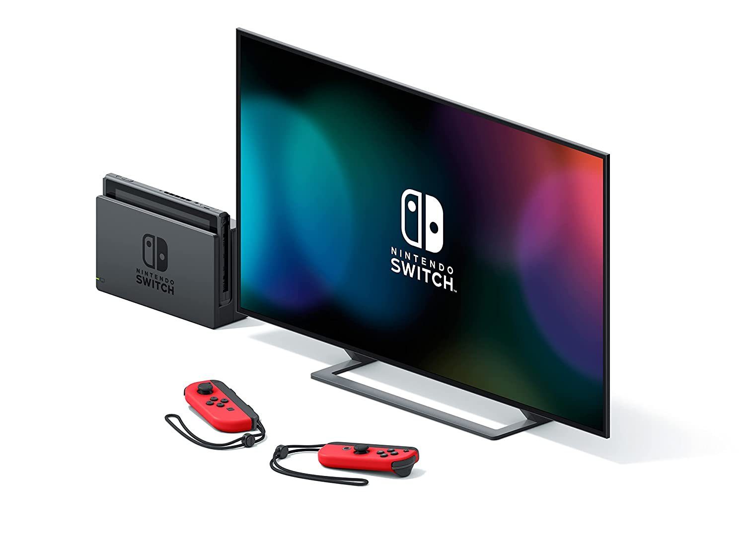 Nintendo Switch Konsole rot/schwarz Mario Day Bundle + Super Mario Odyssey Spiel