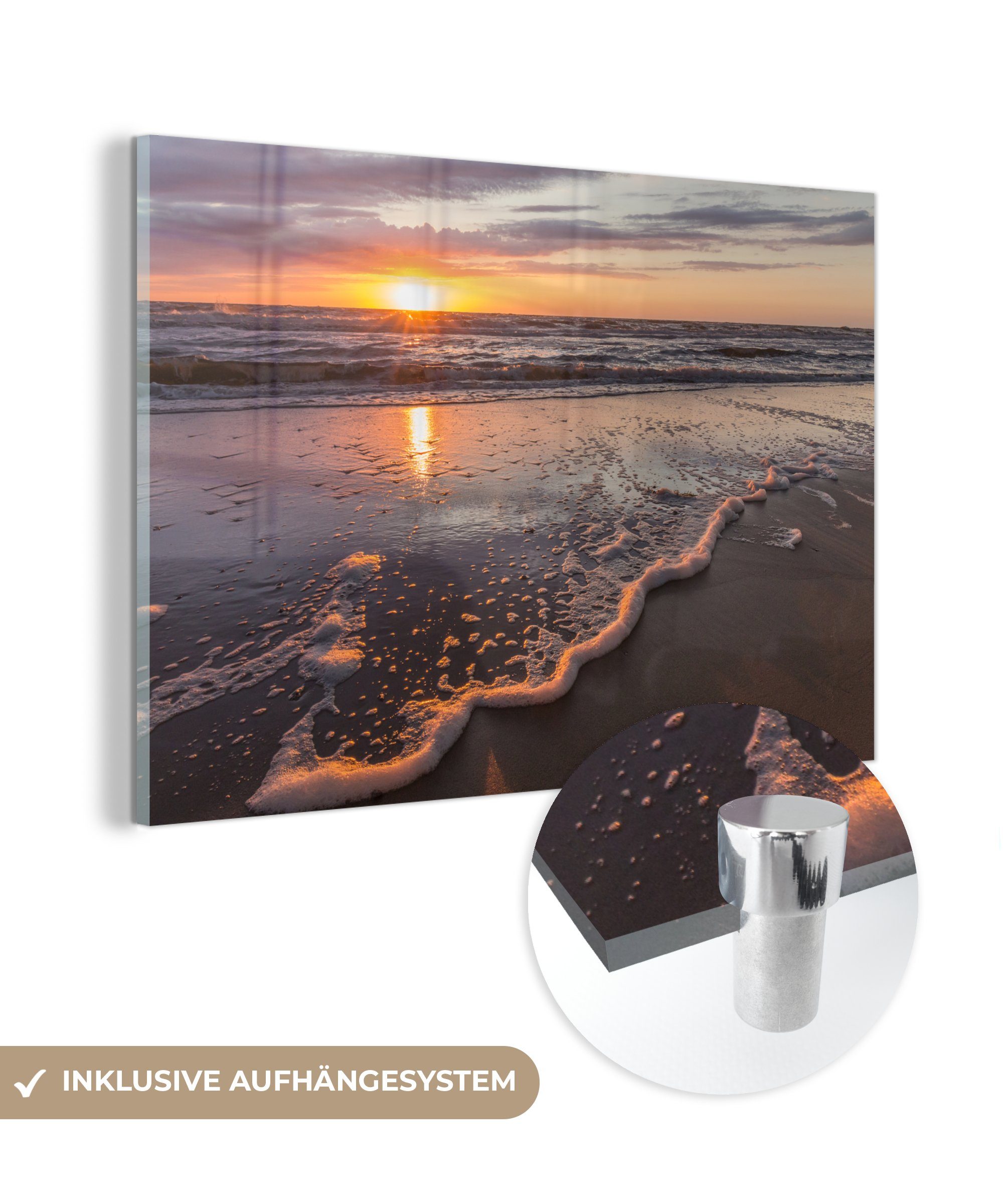 MuchoWow Acrylglasbild Meer - Niederlande - Farben, (1 St), Glasbilder - Bilder auf Glas Wandbild - Foto auf Glas - Wanddekoration