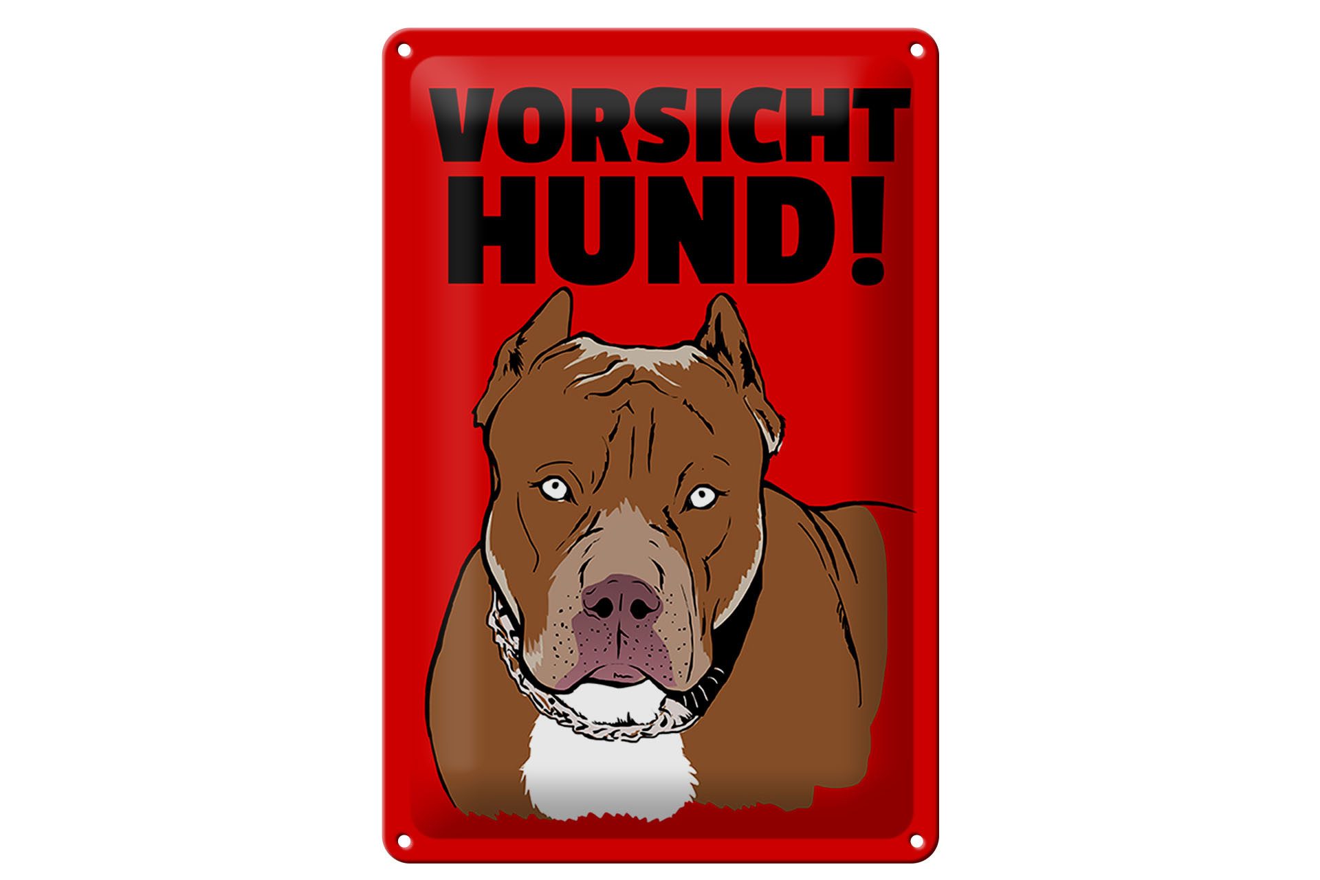 Femer GmbH Metallschild Hinweis 20x30cm Vorsicht Hund, (1 St), gewölbte Oberfläche, abgerundete Ecken, umgeschlagene Kanten