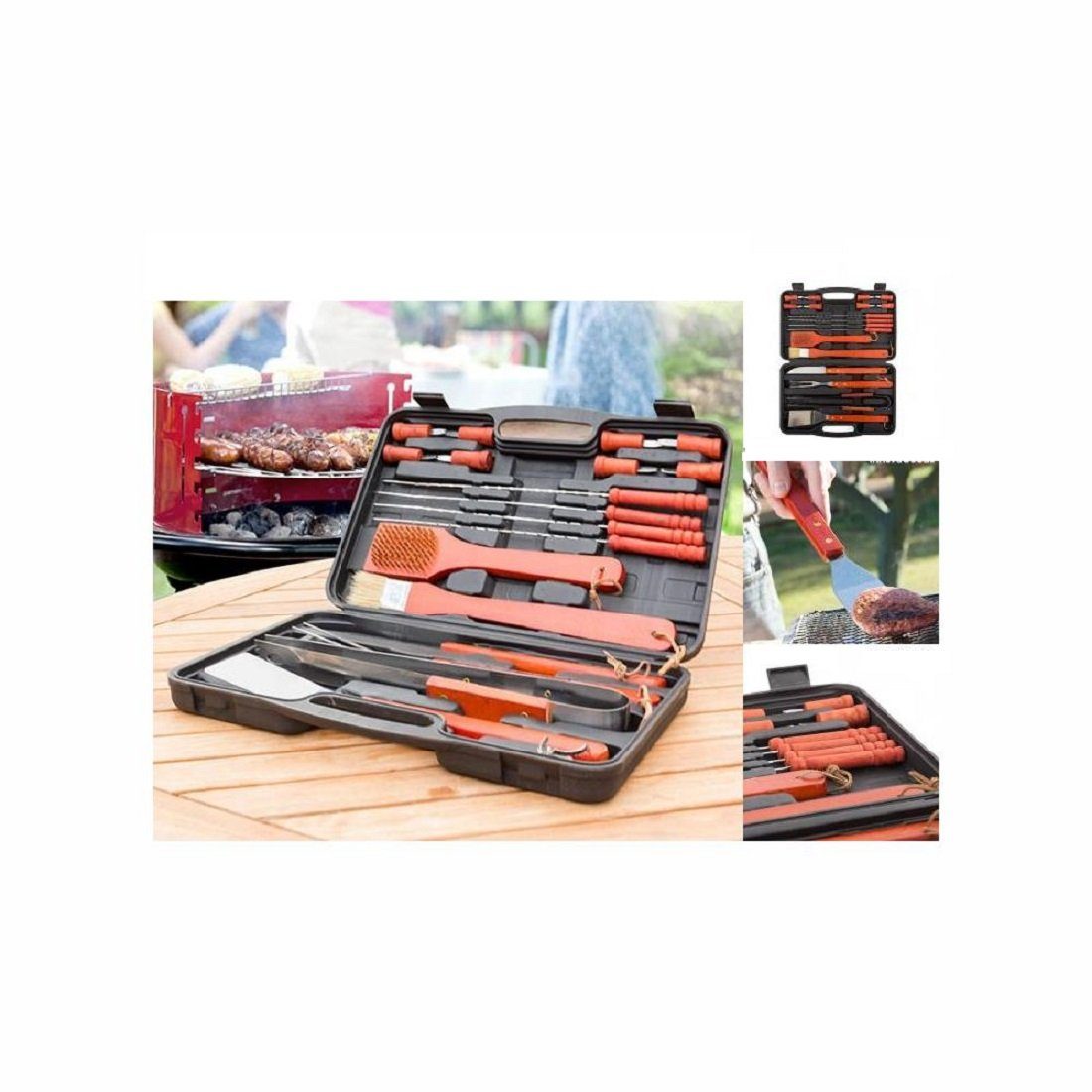 InnovaGoods Grillbesteck-Set BBQ Master Tools B1530174 Grillset 18-teilig, Grillkoffer, (18 tlg)