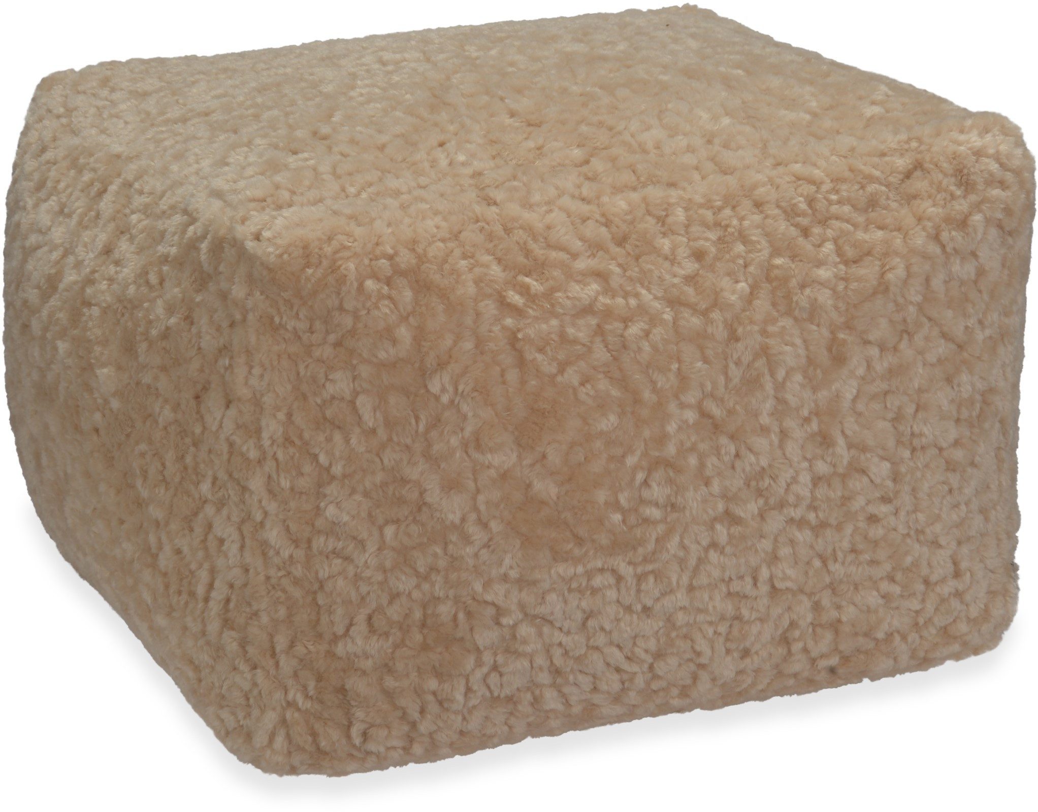 H.O.C.K. Sitzhocker H.O.C.K. Mellow Hocker Bean Cube 60x60x40cm - Beige Teddyplüsch, Hocker, Barhocker & Sitzhocker, Pouf, Badhocker, Wohnzimmer Hocker