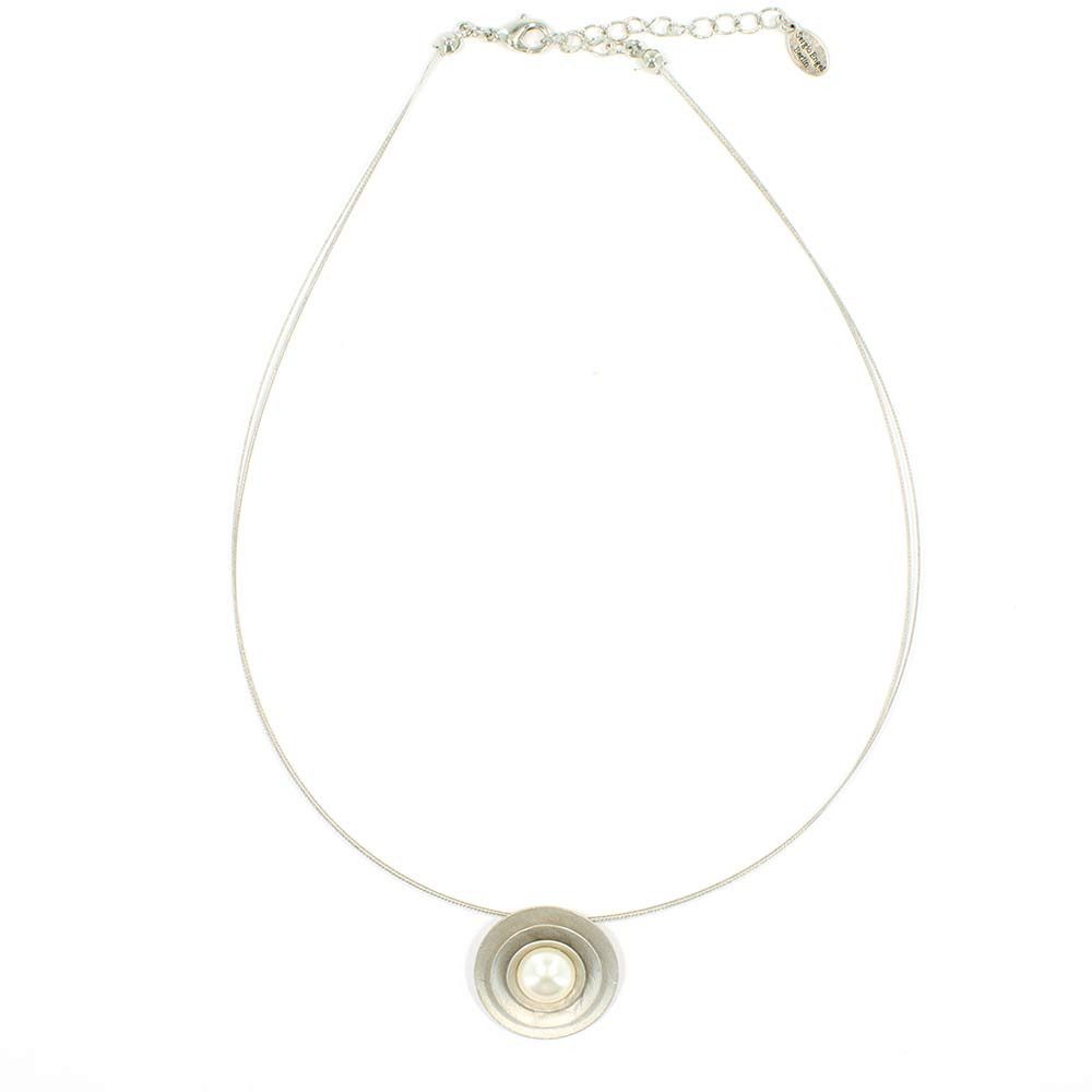 Sergio Engel Collier Classics Kette 01 Elegante Stahlseilkette mit Perle-Anhänger (Set, 2-tlg., inkl. Schmuckanhänger)