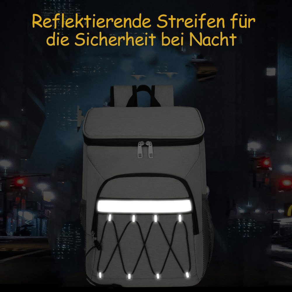 wohnTRAUM24 Picknickkorb Kühlrucksack Thermo Rucksack, kühltasche,kühlbox (Groß Isoliert Kühlrucksack Wasserdichten Ultraleicht Rucksäcke Damen Herren Cooler Ba – Bild 5 von 5