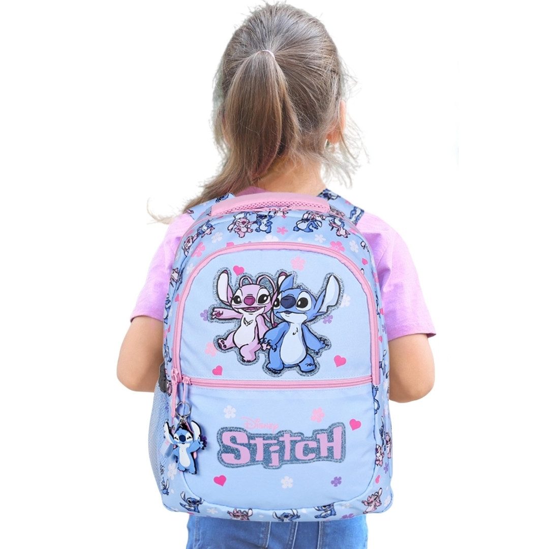 Disney Schulrucksack DISNEY Stitch Schulrucksack Mädchen, mit Laptopfach & Anhänger