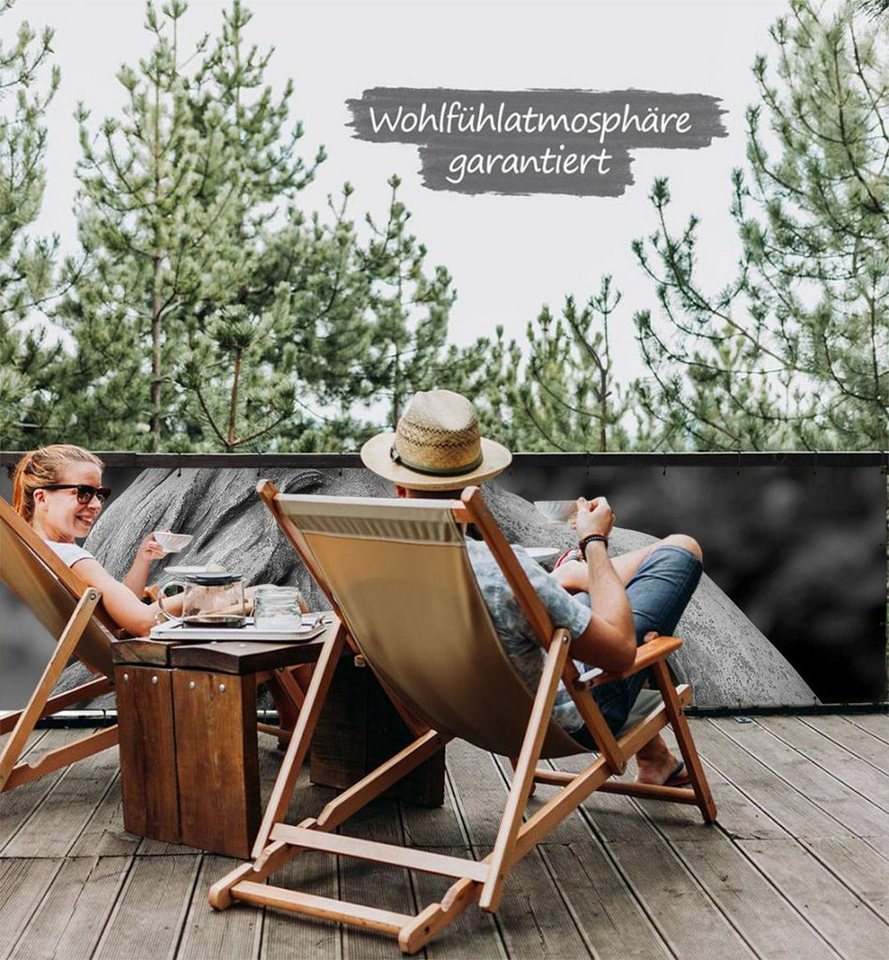 Thumbnail - MyMaxxi Sichtschutzelement Balkonbanner Denker Skulptur Balkon Sichtschutz Garten