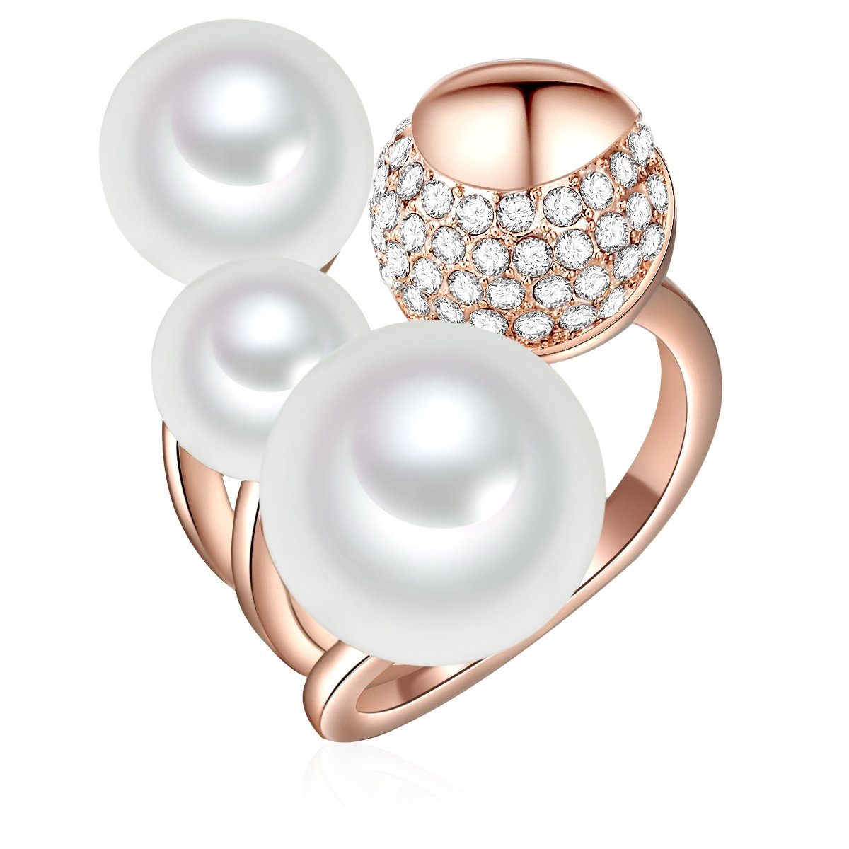 Lulu & Jane Perlenring roségold, mit Glas günstig online kaufen