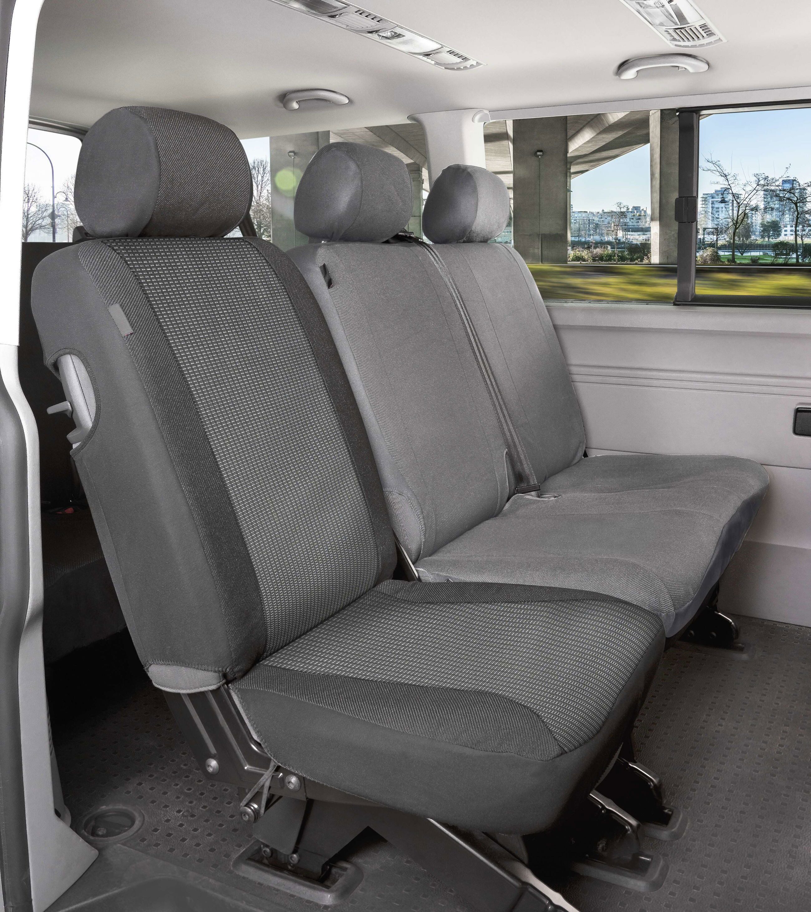 WALSER Autositzbezug Performer VW T6, 1 Einzelsitzbezug hinten, 1 Kopfstützenbezug, 3-tlg.